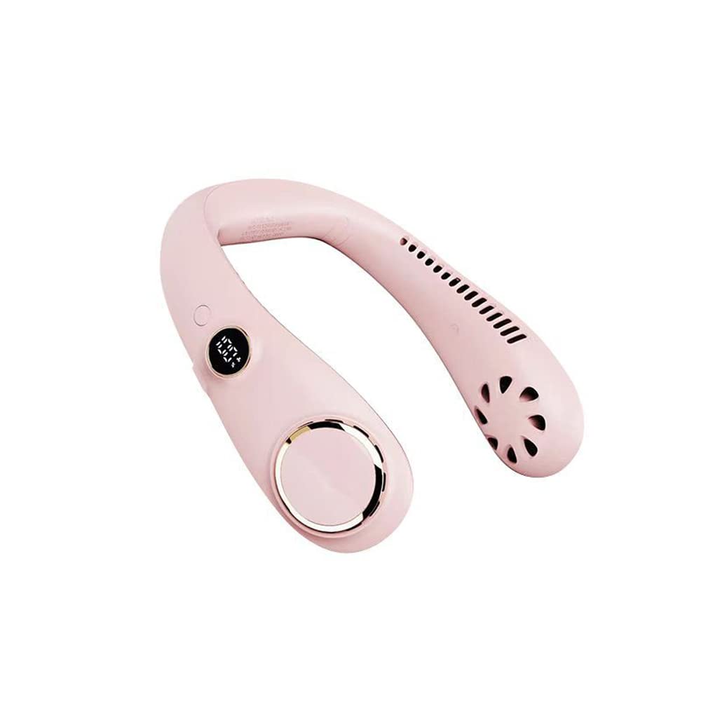 Portable Neck Fan - Bladeless Personal Fan with 3 Speed Settings, USB Rechargeable, Ultra Quiet for Travel, Home, Office, Shopping & Sports - Pink | Stay Cool Anywhere