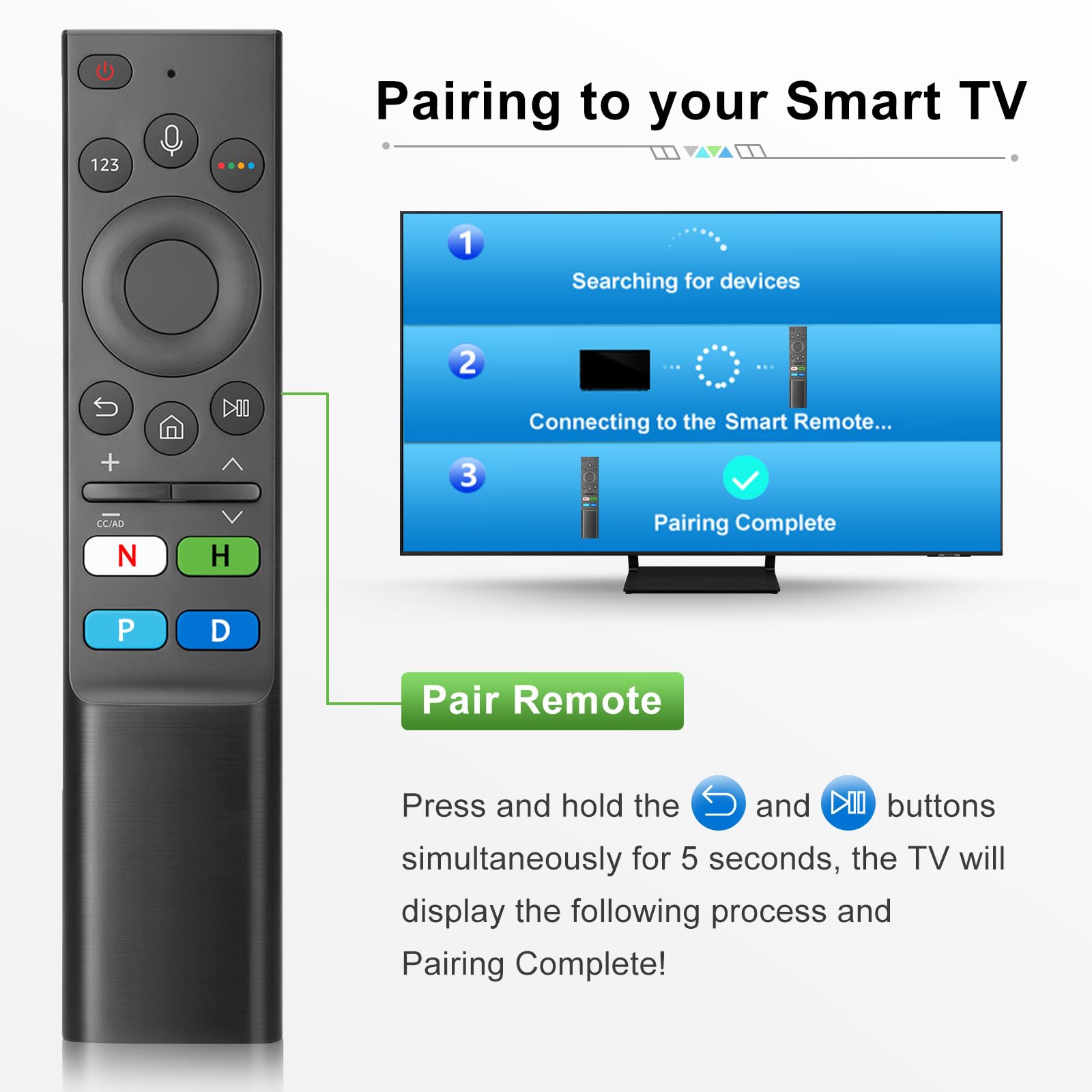 Samsung Smart TV Voice Remote Control Replacement - Compatible with Samsung TV Models | Perfect for Streaming, Gaming & Home Entertainment