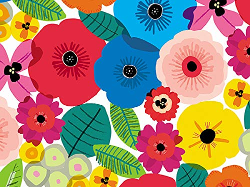 Vibrant Floral Bursts Embossed Wrapping Paper Roll - 24