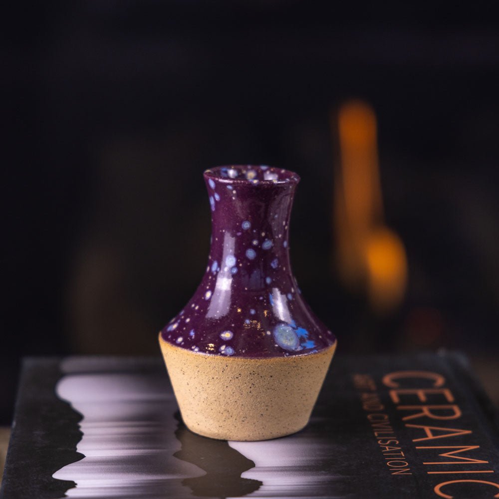 Small Decorative Stoneware Bud Vase - Handcrafted Ceramic Flower Pot for Home Décor | Perfect for Centerpieces, Wedding Favors & Tabletop Displays