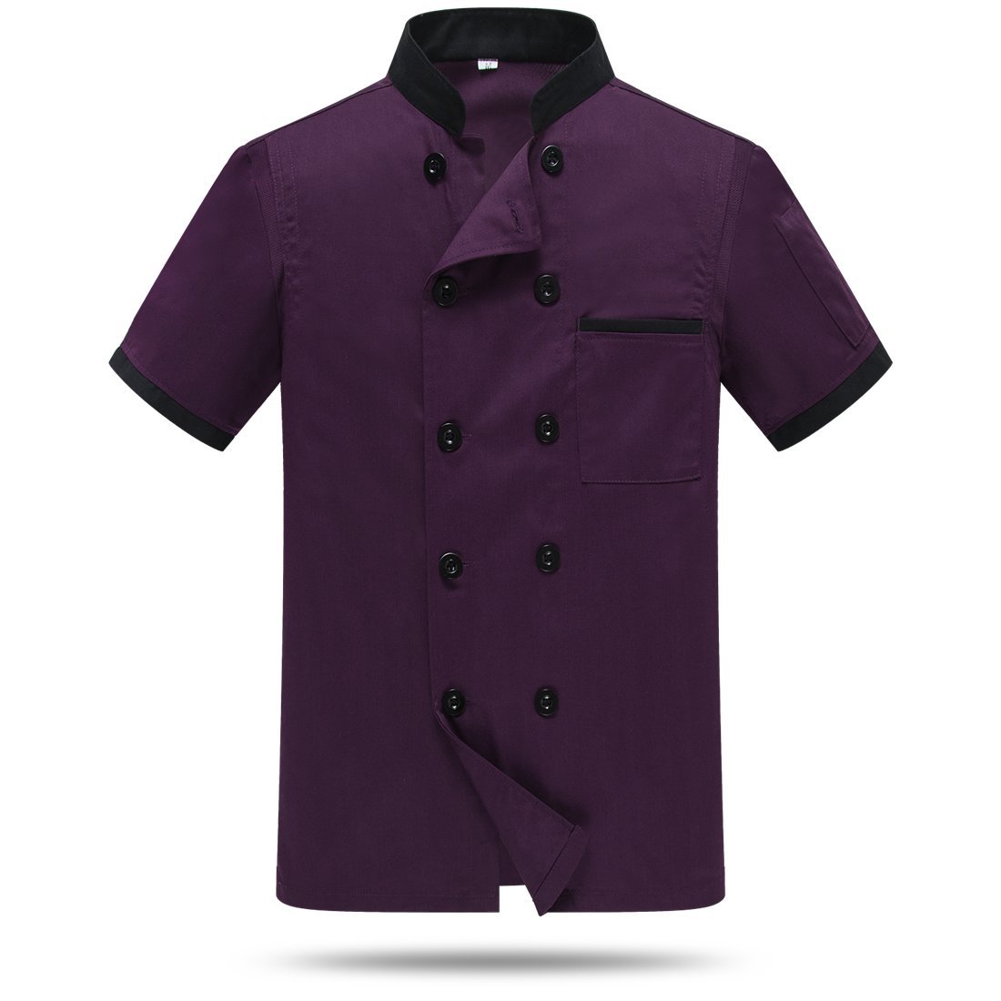 Chef Jackets Waiter Coat Short Sleeves Back and Underarm Mesh - Breathable Kitchen Uniform for Professional Cooking and Serving