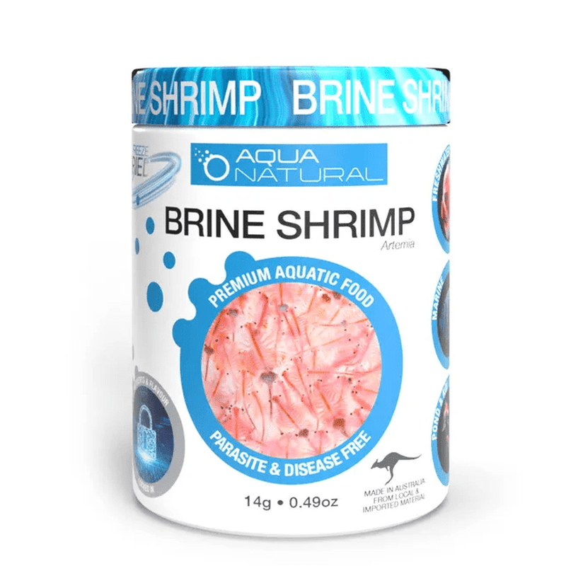 Premium Freeze Dried Brine Shrimp 14g - High Protein Fish Food for Tropical Fish, Betta, Goldfish & Marine Aquariums - Ideal for Daily Feeding & Nutrition Boost