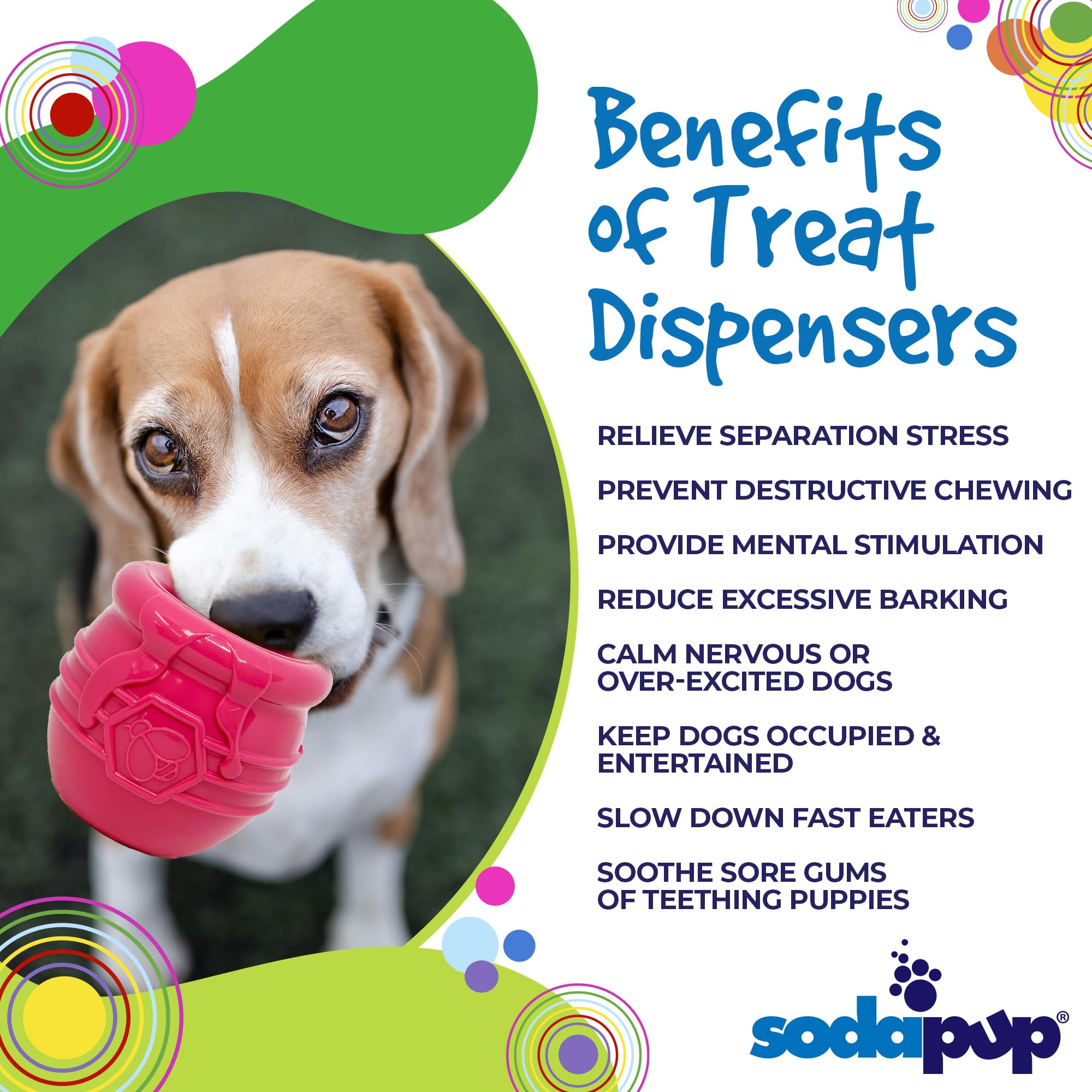 **SodaPup Honey Pot – Durable Dog Treat Dispenser & Enrichment Toy – Non-Toxic, Pet-Safe Natural Rubber – Made in USA – Mental Stimulation & Anxiety Relief – Perfect for Training, Boredom Relief & Playtime**