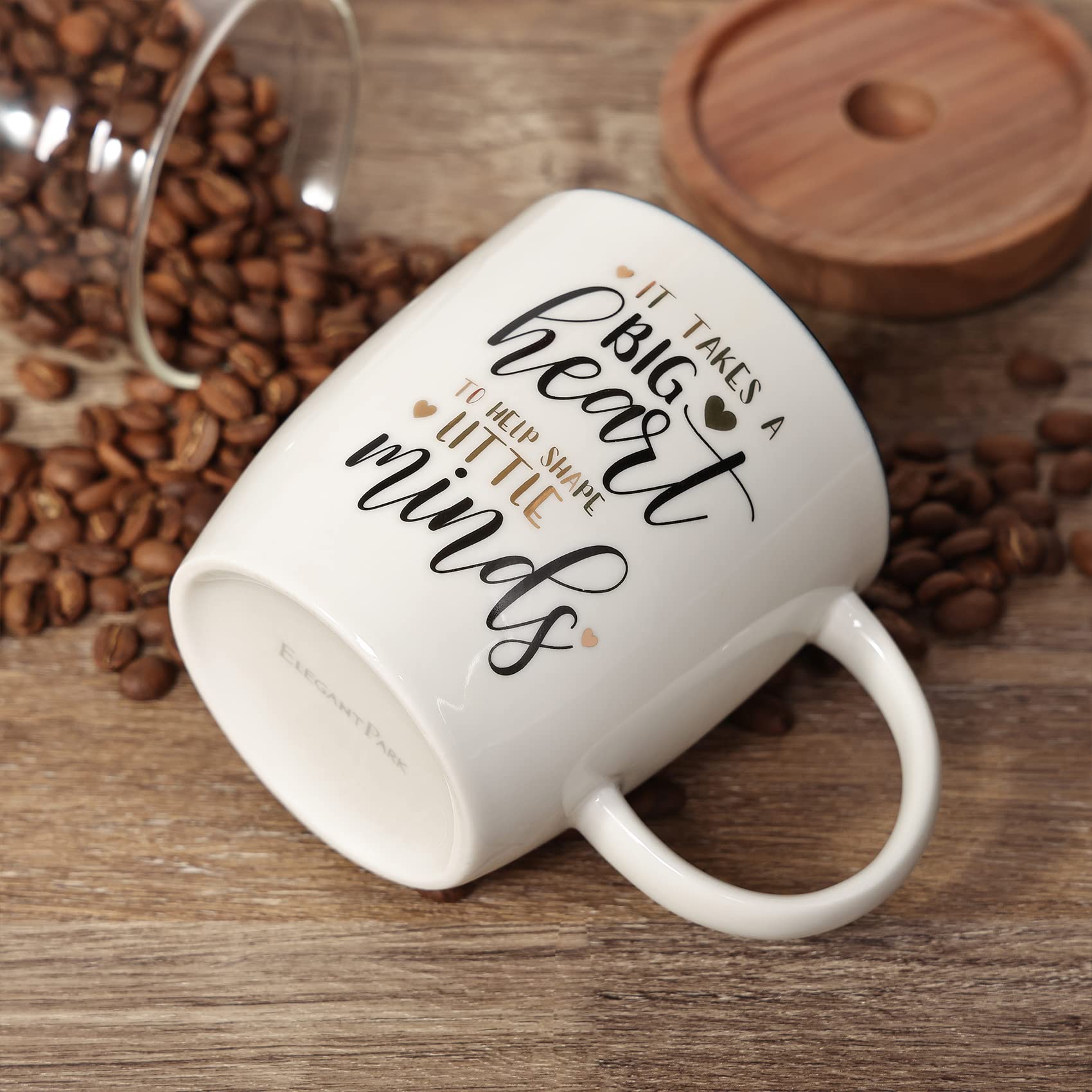 ELEGANTPARK Teacher Mug Set of 2 - 13oz Coffee Cup for Women, Perfect for Appreciation Week, Graduation & Christmas Gifts