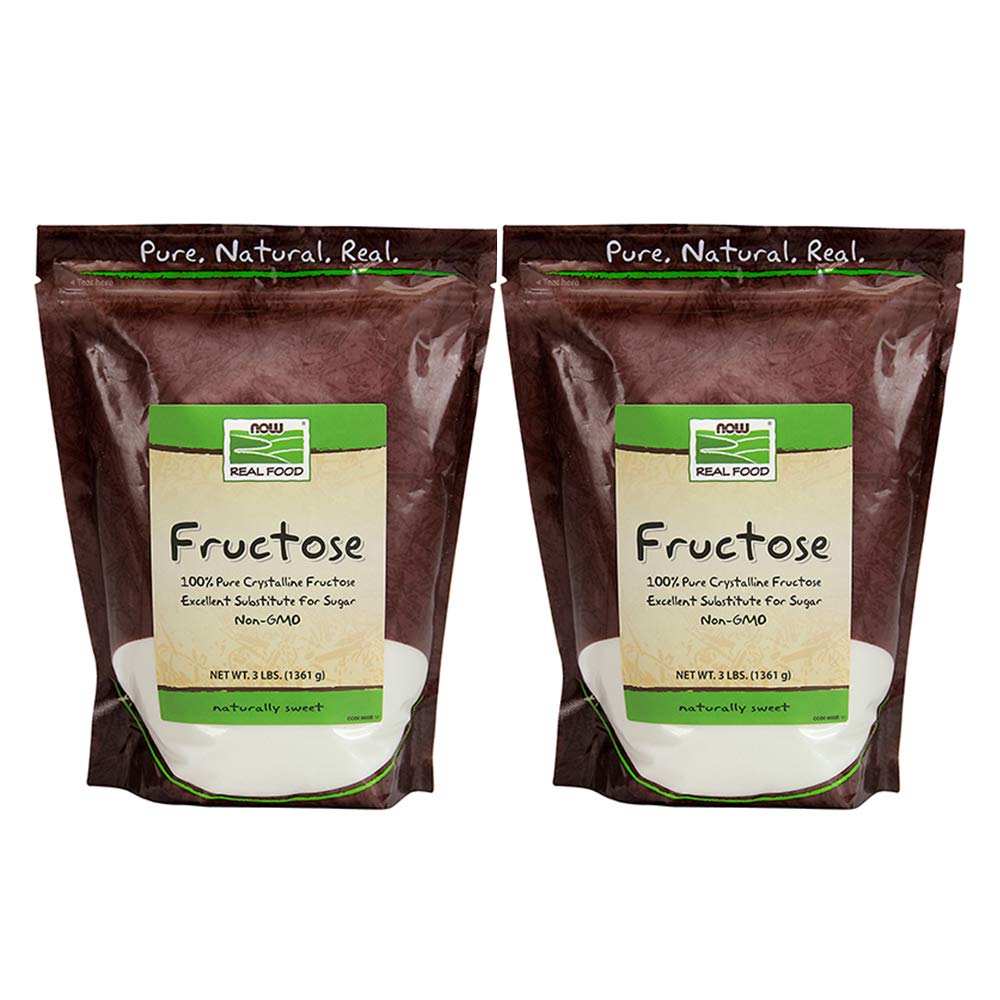Now Foods Pure Fructose Fruit Sugar, 3 LB (Pack of 2) - Natural Sweetener for Baking, Beverages & Healthy Cooking | Keto & Diabetic Friendly Sugar Substitute