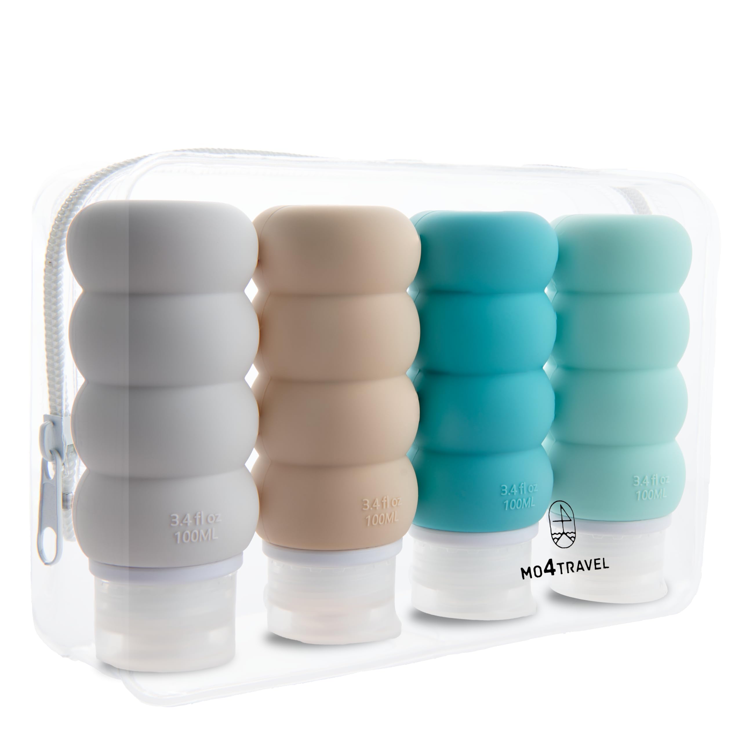 TSA Approved Travel Bottles for Shampoo & Conditioner - 3.4 oz Leak-Proof Containers (4 Pack) - Perfect for Air Travel, Gym & Toiletries Organization