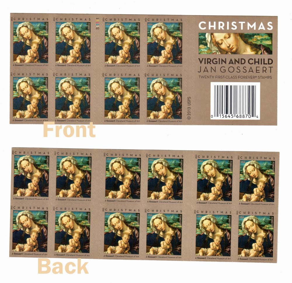 USPS Forever Postage Stamps - Christmas Holiday Virgin & Child Design - Booklet of 20 Stamps - Perfect for Holiday Greetings, Invitations & Mailing Cards