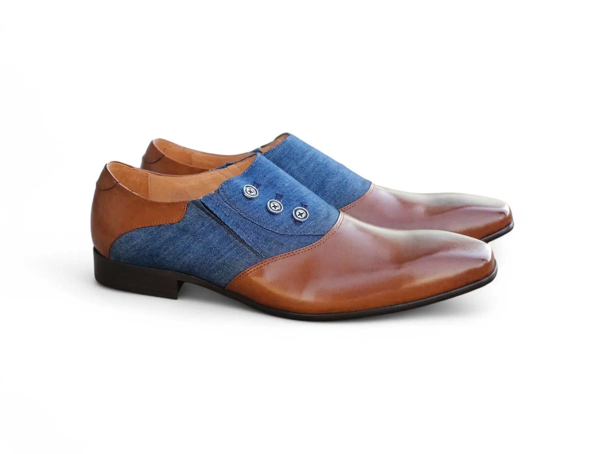 Men's Comfortable Slip-On Loafers - Casual Button-Up Leather Shoes for Work, Office & Travel | Easy On/Off Design for Daily Wear