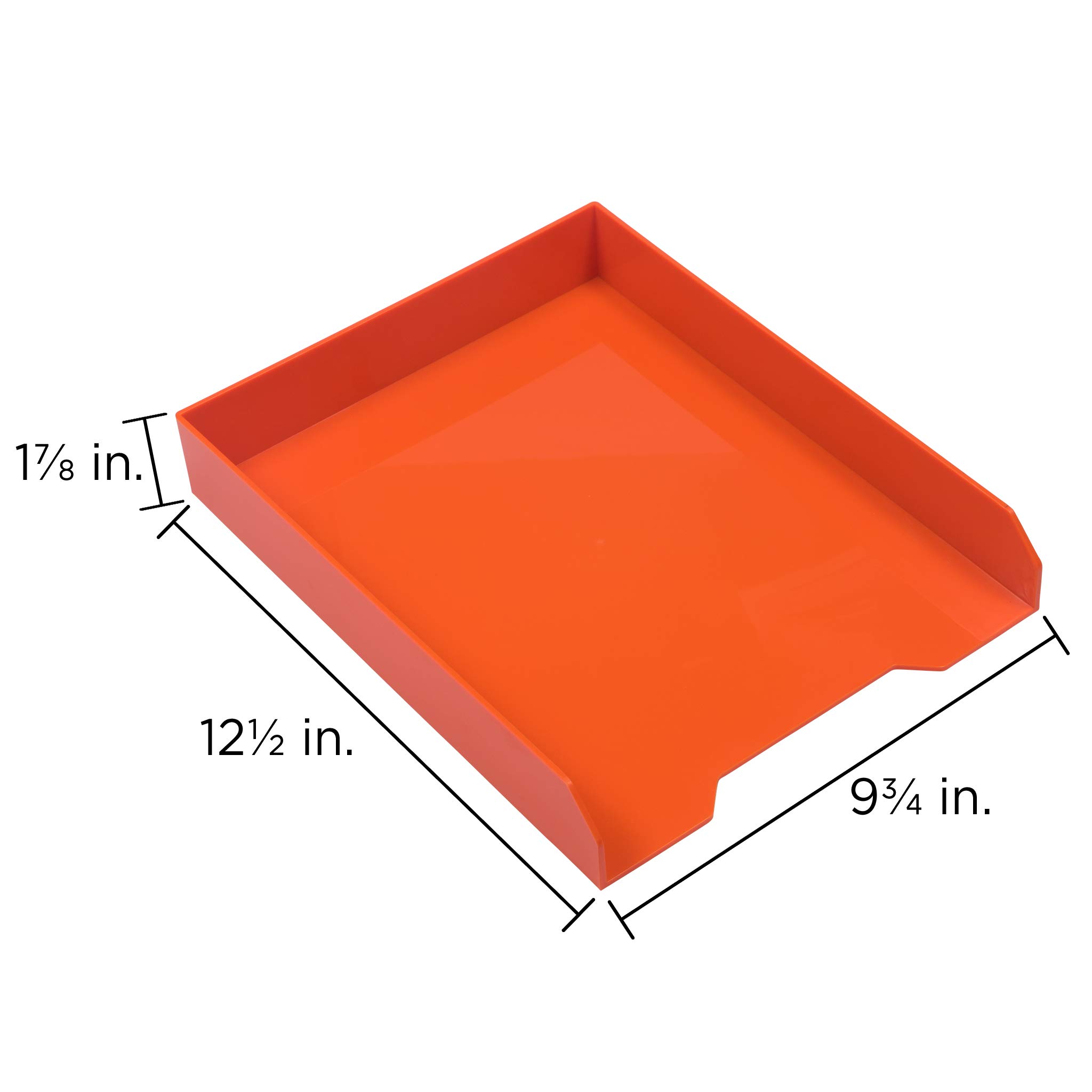 JAM PAPER Stackable Paper Trays - Orange - Desktop Document Organizer for Letters & Files - Office Supplies for Desk Organization - Perfect for Home, Office, or School Use