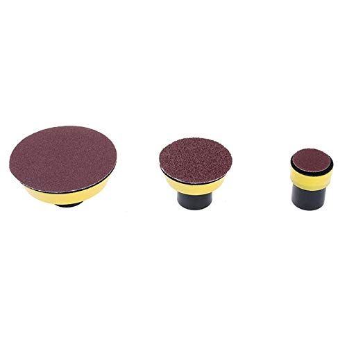 3Pcs M10 Air Angle Grinder Polish Pad Kit - 1/2/3 Inch Hook & Loop Backing Pads for Sanding Discs - Compatible with Sanders & Abrasive Tools (Red) - Perfect for Metal Polishing, Wood Sanding & DIY Projects