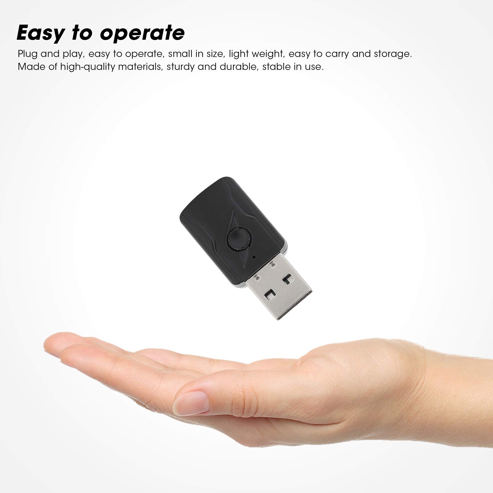 Wireless Bluetooth 5.0 Transmitter & Receiver for Car, TV, PC - USB Audio Adapter with 3.5mm AUX Cable | Hands-Free Calling, Music Streaming for Home & Car Audio Systems