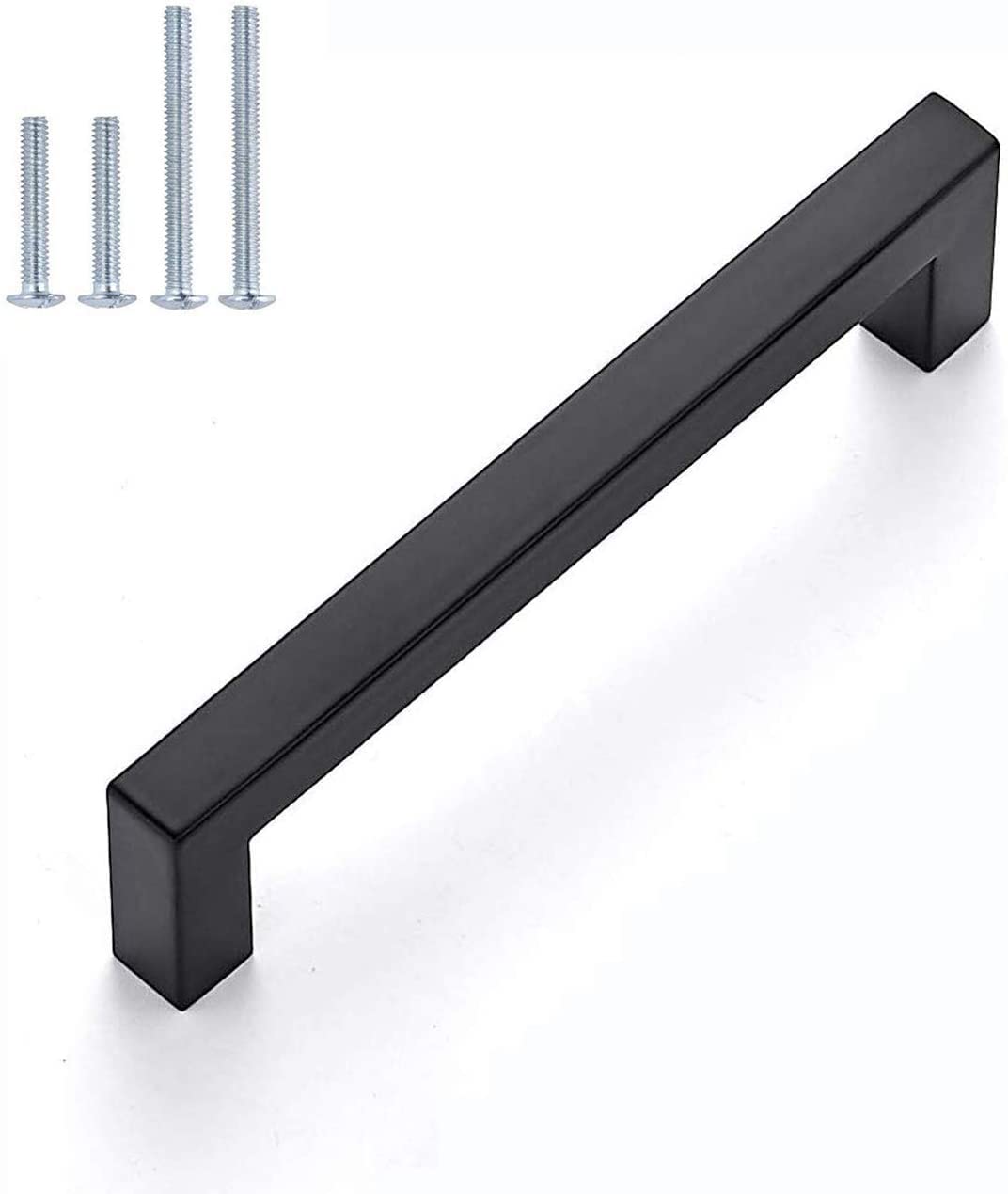 35 Pack Black Square Cabinet Pulls - 8 Inch Hole Center Modern Stainless Steel Kitchen & Bathroom Drawer Handles - Durable Cabinet Hardware for Home Renovation, DIY Projects, and Office Furniture Upgrade