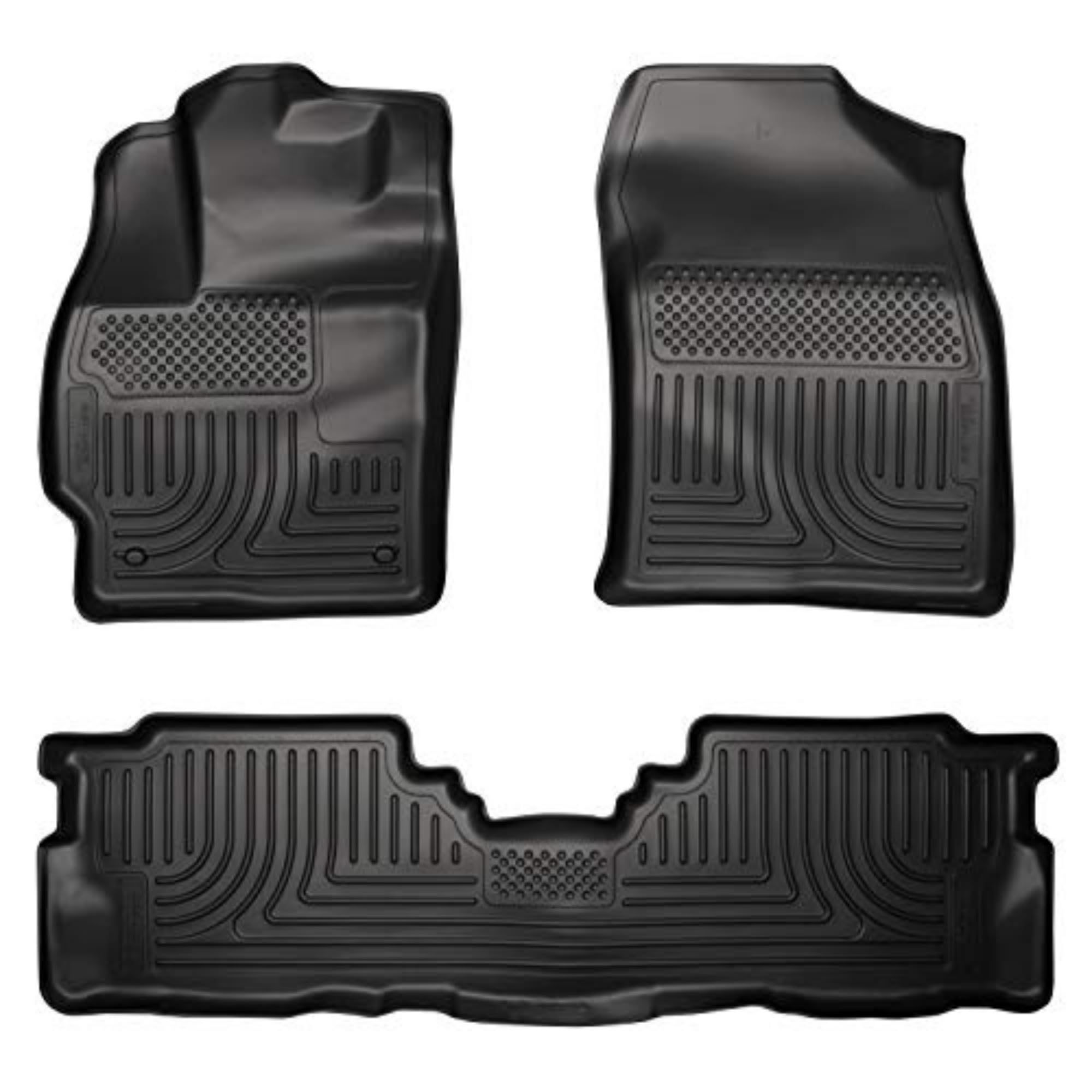 Husky Liners Weatherbeater Floor Mats for 2012-2017 Toyota Prius V - Front & 2nd Row 3-Piece Set in Black (98911) | All-Weather Protection for Cars, SUVs & Trucks | Perfect for Rain, Snow & Mud Protection