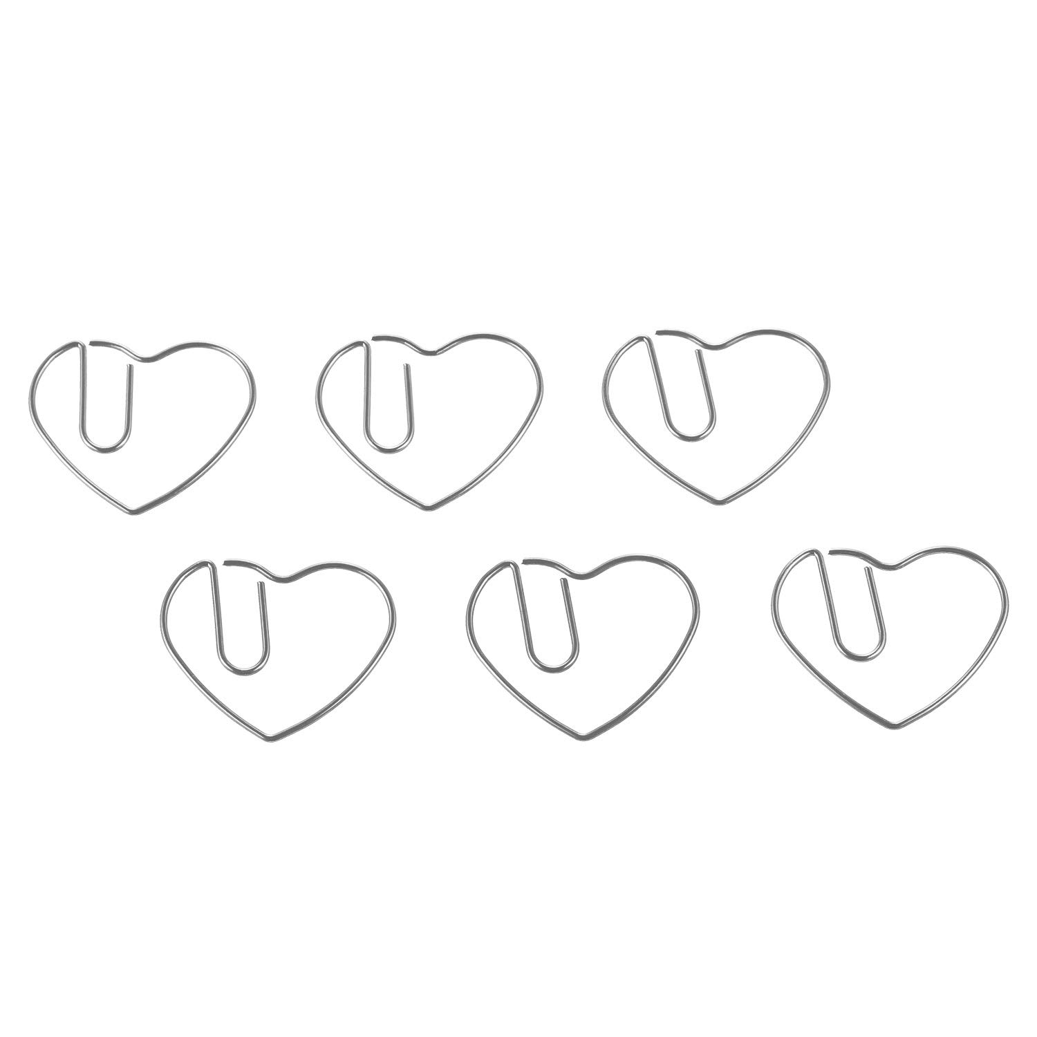 100 Pieces 3 cm Silver Heart Shaped Paper Clips - Cute Bookmark Clips for Wedding Favors, Office Supplies, School Projects & Home Organization - Perfect for Scrapbooking, Gift Wrapping & DIY Crafts