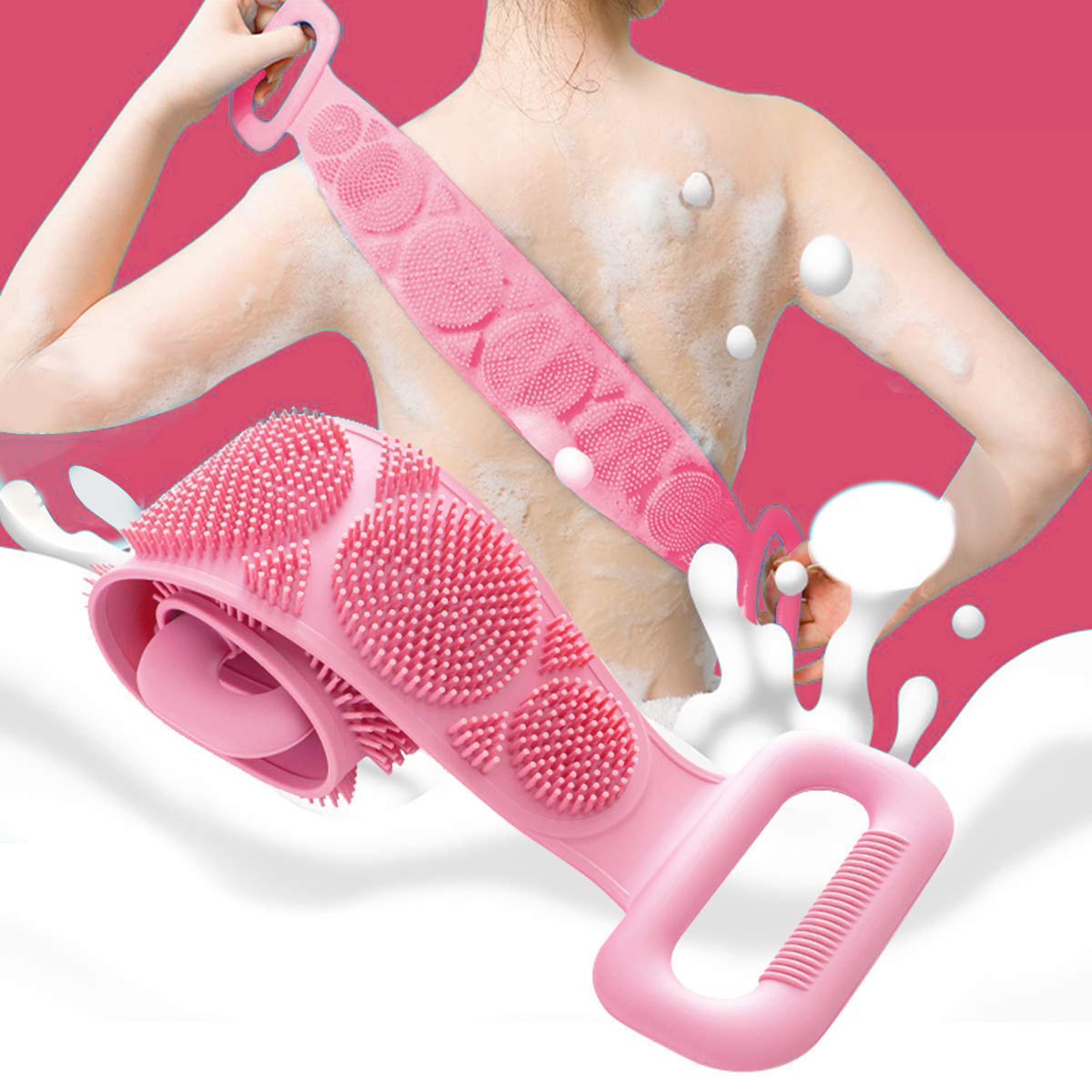 PRIVA Silicone Bubble Bath Body Brush & Back Scrubber - Quick Foaming Massage Sponge for Shower | Soft Exfoliating Skin Cleaner for Men & Women | Perfect for Relaxing Bath & Spa Days