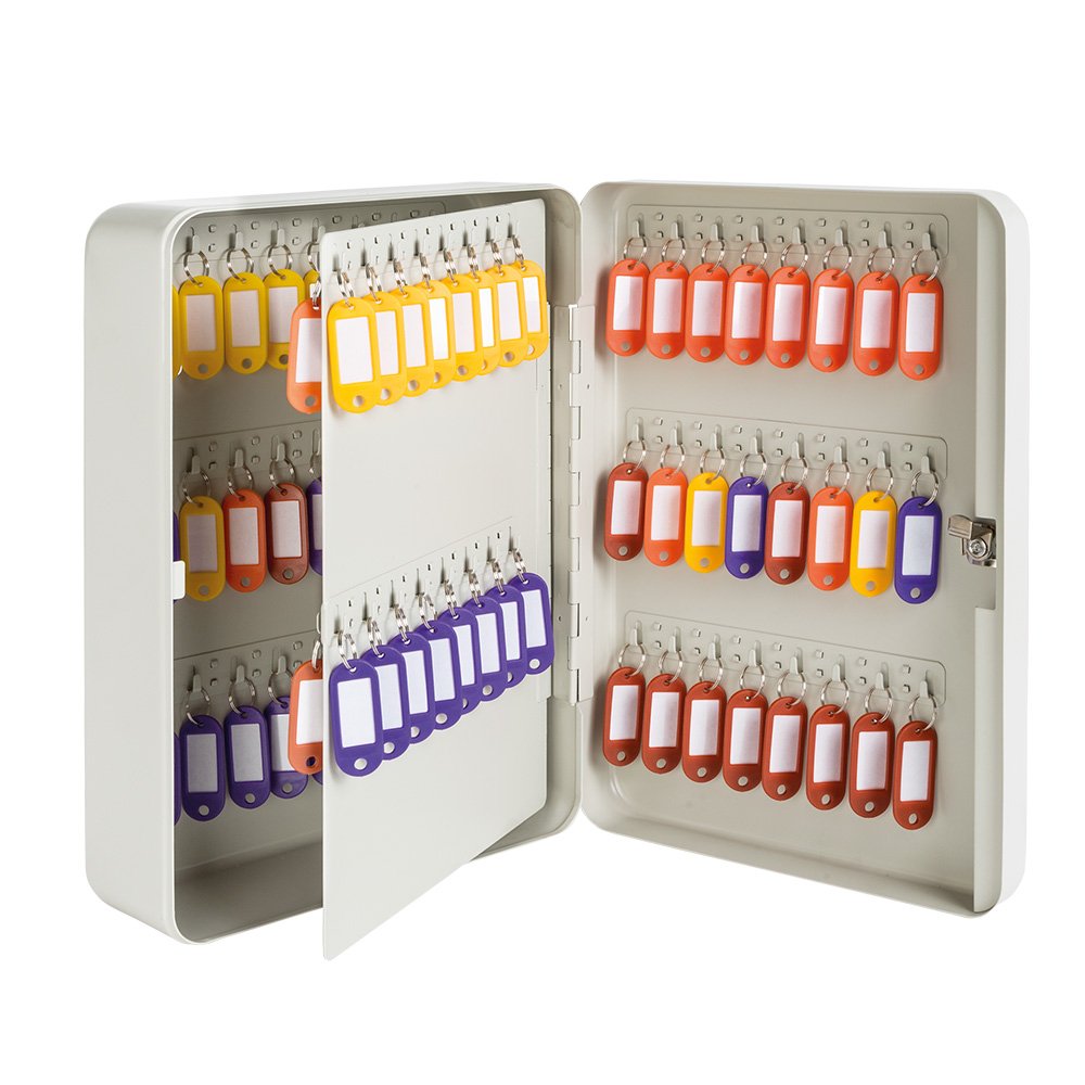 Secure Key Storage Cabinet K-80 - Heavy Duty Steel Key Organizer with Lock for Home, Office & Commercial Use - Wall Mount Key Holder for Easy Access & Organization