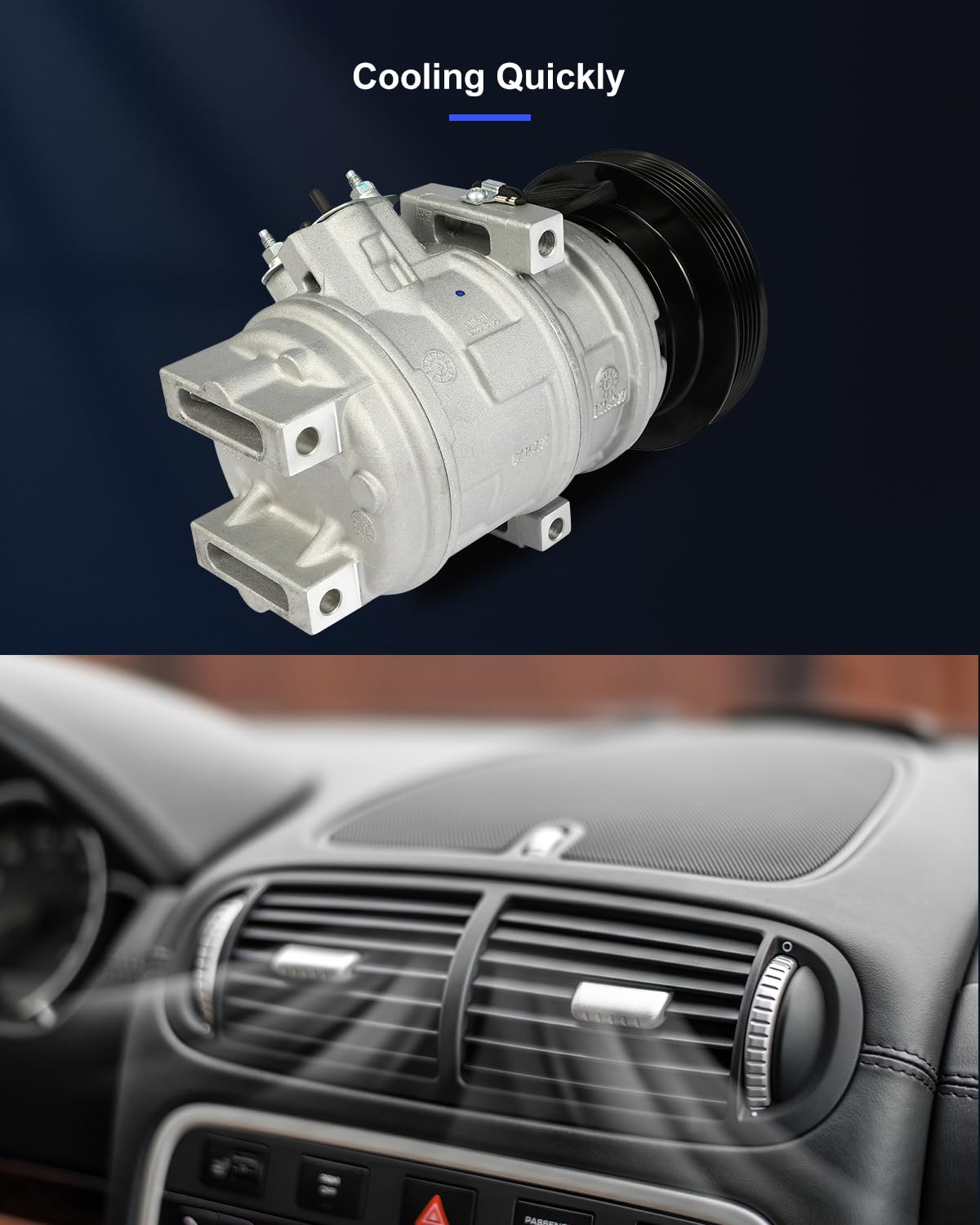 ECCPP High Performance AC Compressor - Fast Cooling Replacement for Acura MDX, Honda Odyssey & Pilot (1999-2004 Models) | Perfect for Summer Road Trips & Hot Weather Driving