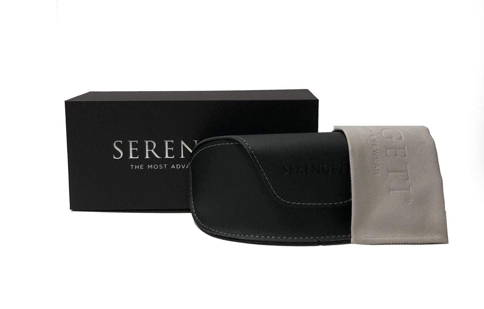 Serengeti Tellaro Rectangular Polarized Sunglasses for Men – UV Protection, Anti-Glare – Bundle with Designer iWear Eyewear Kit – Perfect for Driving, Outdoor Sports & Travel