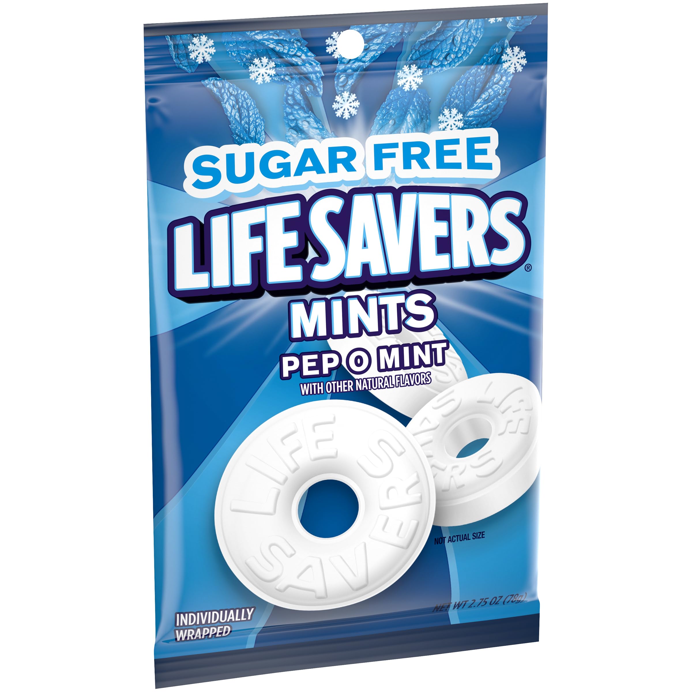 Sugar Free Lifesavers Pep O Mint Breath Mints - 2.75oz (Pack of 4) | Refreshing Peppermint Flavor | Perfect for Fresh Breath at Work, School & Social Events