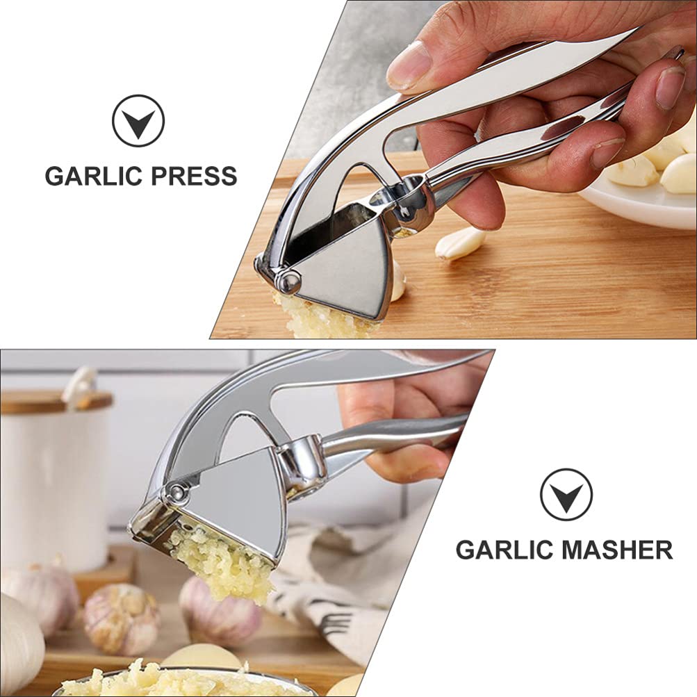 Premium Stainless Steel Garlic Press & Ginger Crusher - Heavy Duty Kitchen Tool for Mincing Garlic, Ginger & More - Perfect for Cooking, Baking & Meal Prep