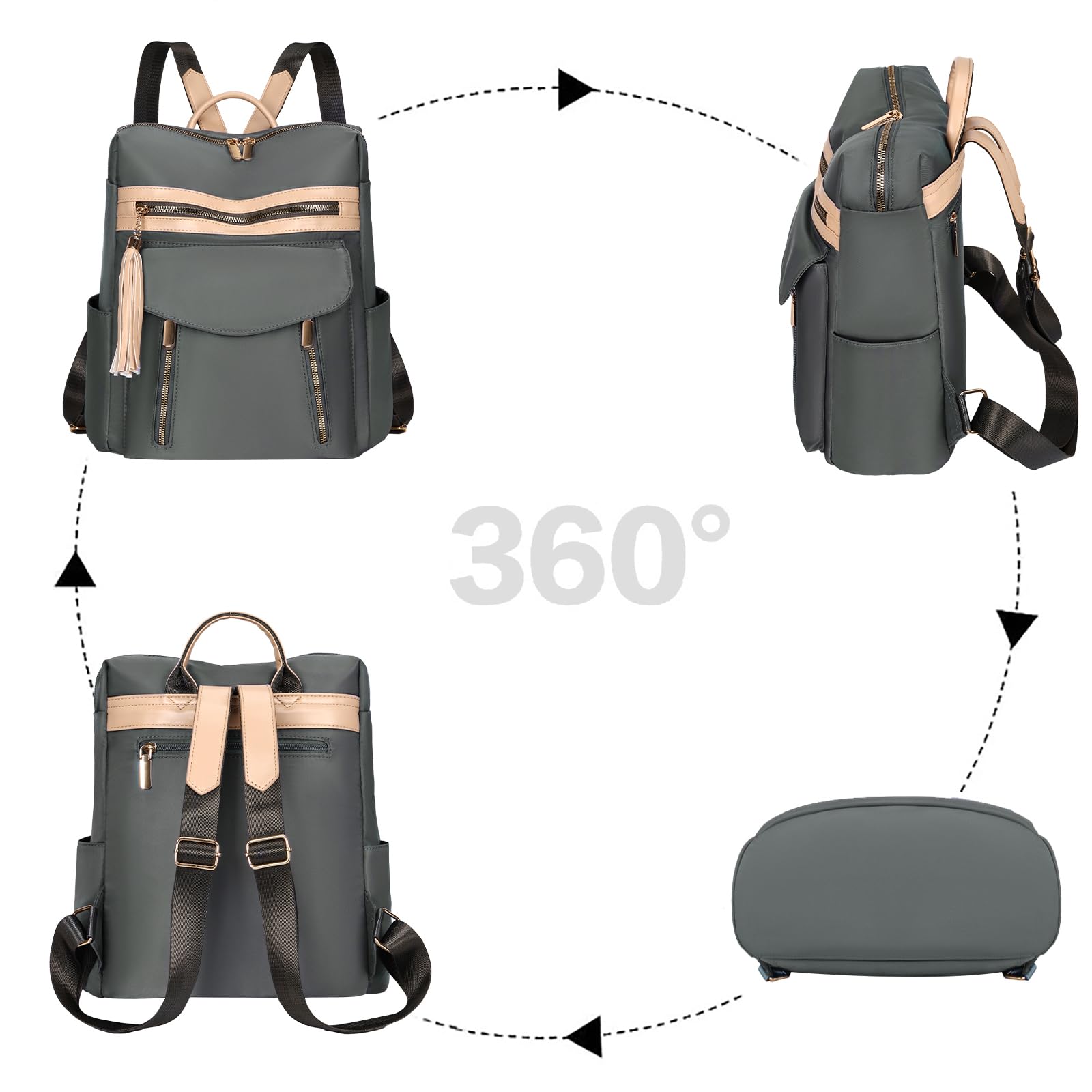 Leathario Women's Small Backpack Purse - 13 Inch Laptop Backpack for Work & Travel, Lightweight Nylon Casual Daypack for Daily Use | Perfect for Office, Commuting & Weekend Getaways