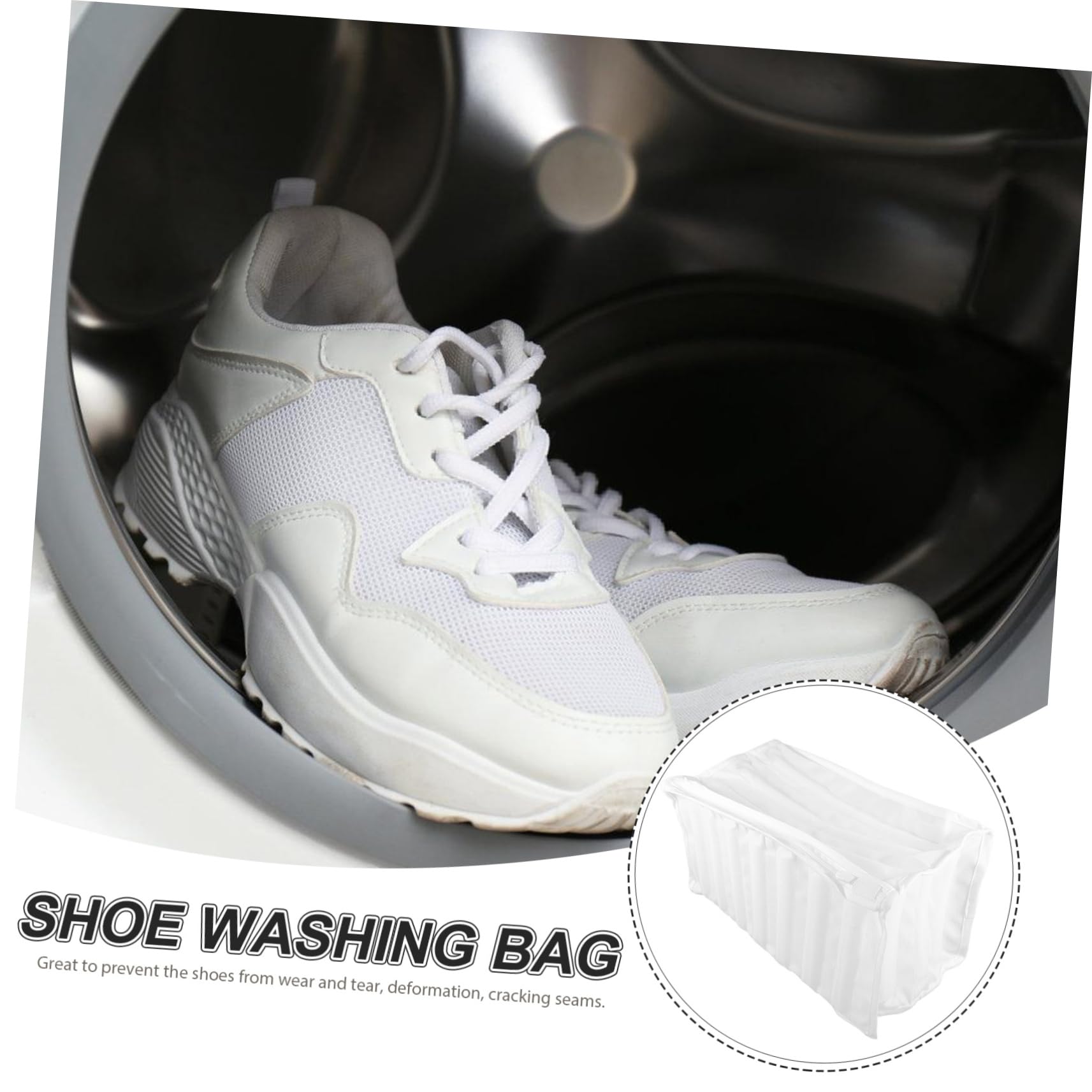 White Polyester Shoe Laundry Bag - Sneaker Wash Bag for Washing Machine & Dryer | Perfect for Gym Shoes, Running Sneakers & Sports Laundry