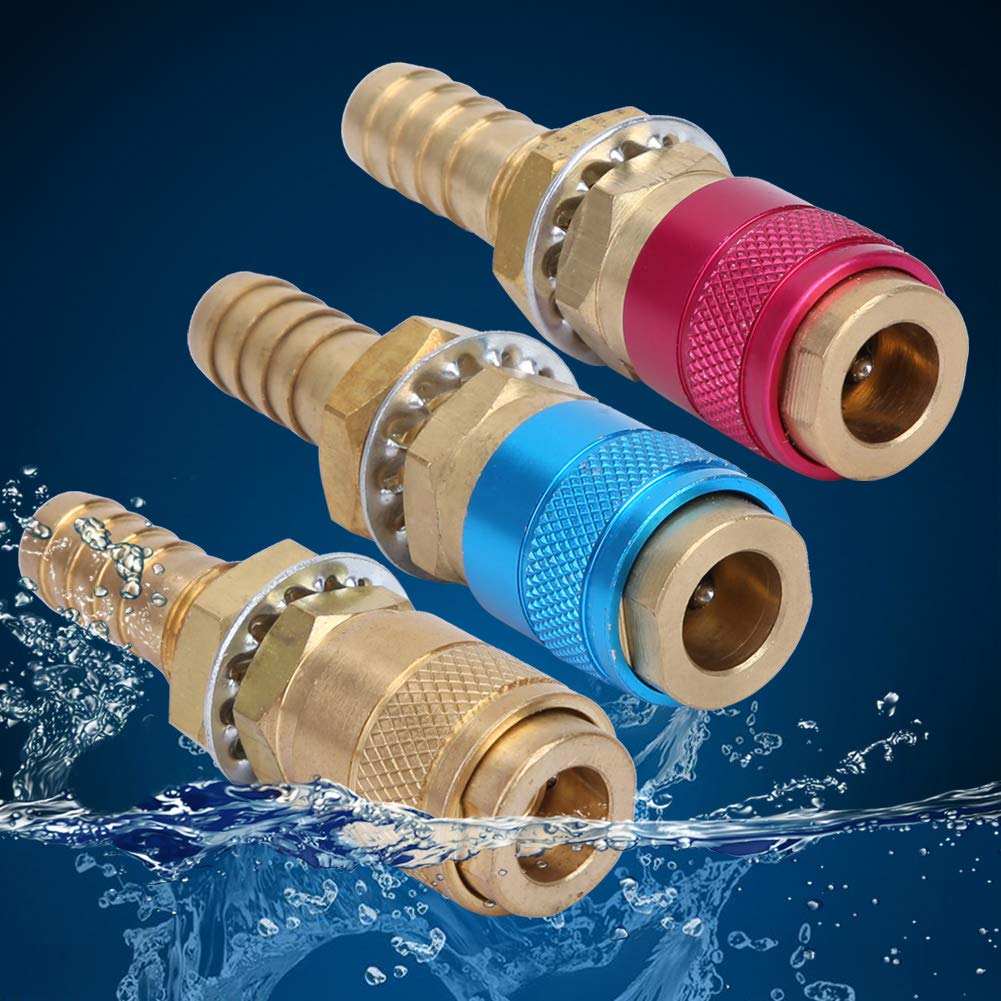 Wendeekun Red Gold Blue Water Cooled & Gas Adapter Quick Connector Fitting Hose - Compatible with MIG TIG Welder Torch for Seamless Welding & Metal Fabrication - Perfect for Automotive Repair, HVAC Systems & Industrial Metalworking