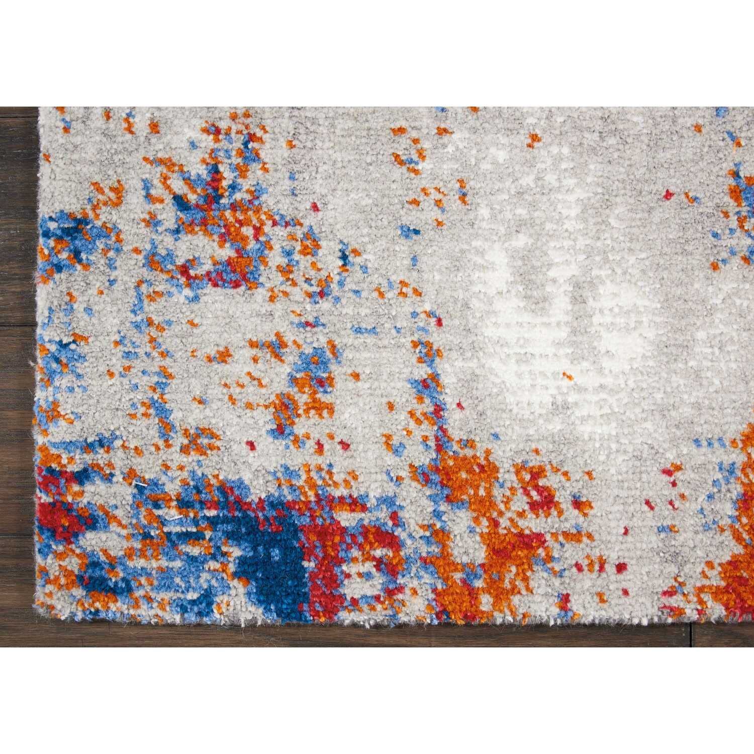 Nourison Twilight Modern Contemporary Red Blue Area Rug 8x8 Feet - Perfect for Living Room, Bedroom & Office Decor