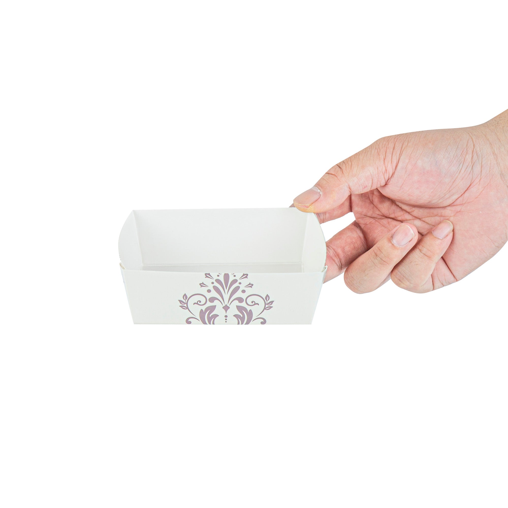 Bake Tek 8 oz Beige Vintage Floral Greaseproof Baking Cups - 4.25