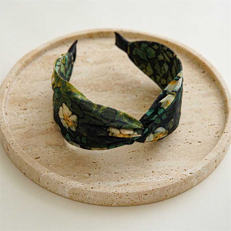 Women's Summer Printed Fabric Headband - Stylish Hair Accessory for Workouts, Yoga, and Outdoor Activities