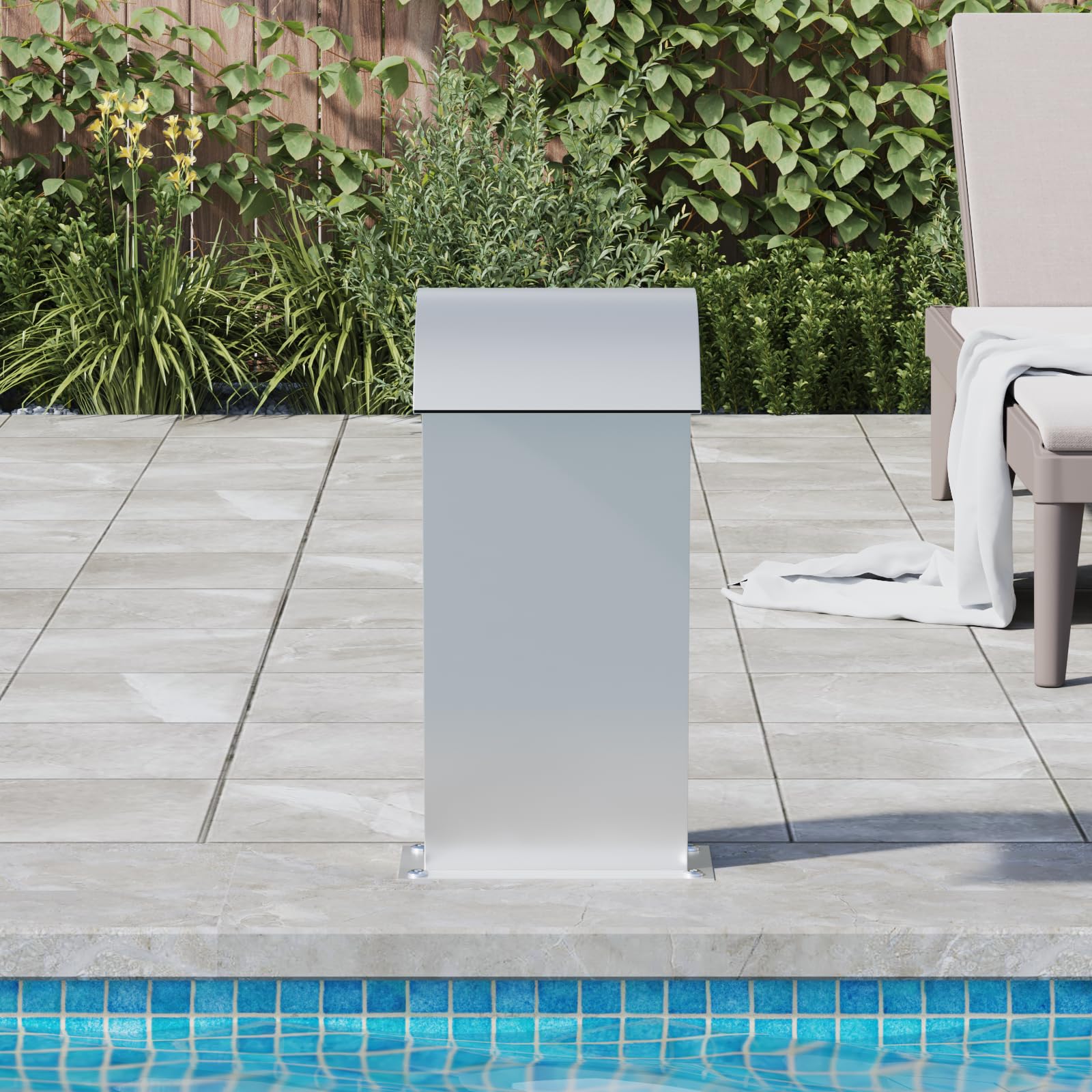 Stainless Steel 304 Pool Fountain - Chlorine Resistant Water Feature with Even Flow, Easy Install for Ponds, Pools & Gardens | 12.2x6.5x23.6 Inches | Perfect for Backyard Decor, Water Aeration & Relaxing Outdoor Spaces
