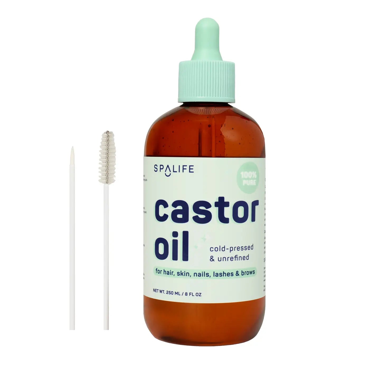 My Spa Life 100% Pure Cold-Pressed Castor Oil for Hair Growth, Eyelashes & Skin Care – Natural Moisturizer for Face, Scalp & Body | Perfect for DIY Beauty Treatments & Massage Therapy