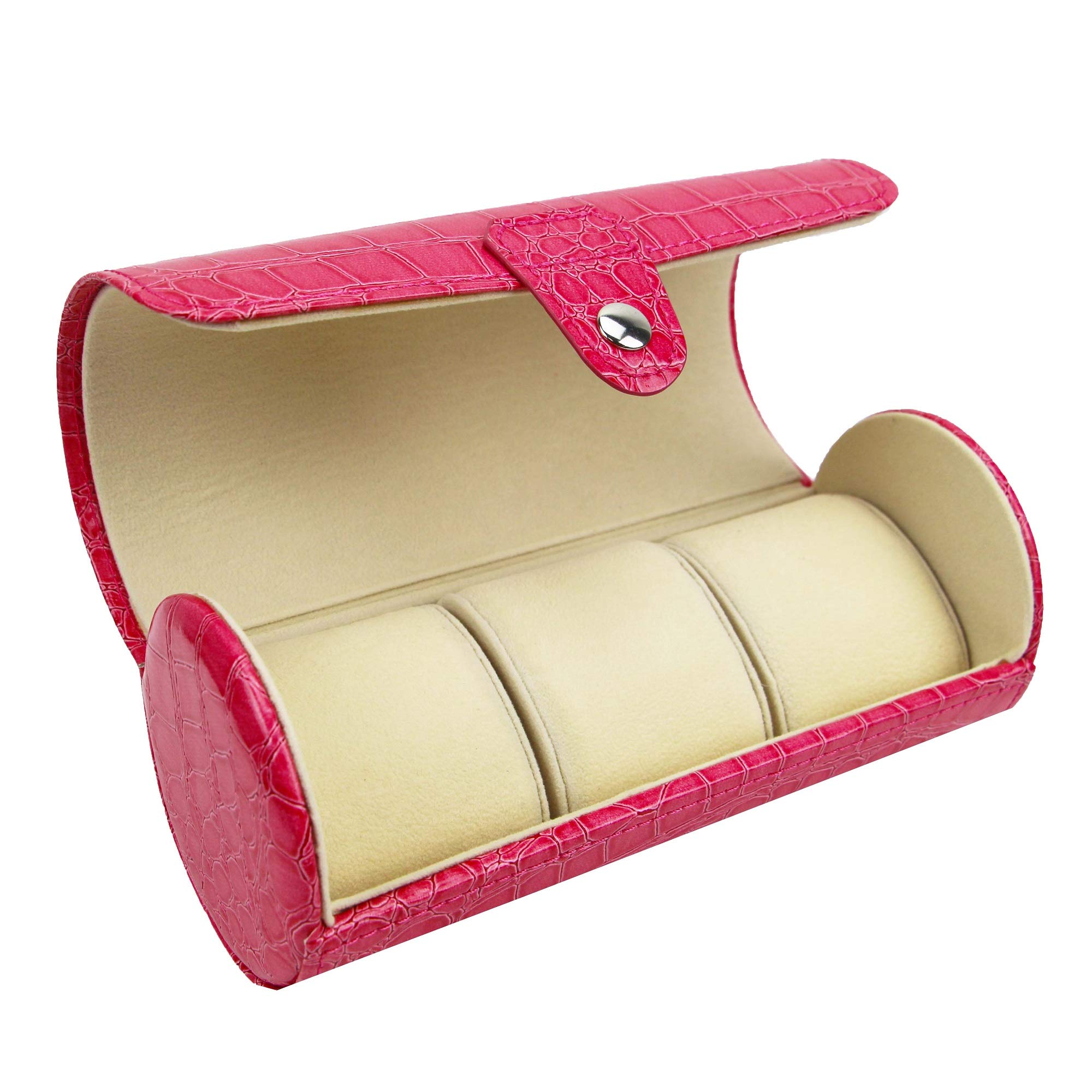 Premium PU Leather Travel Watch & Cufflink Organizer Roll - Compact Jewelry Storage Case for Men | Perfect for Business Trips, Weddings & Formal Events