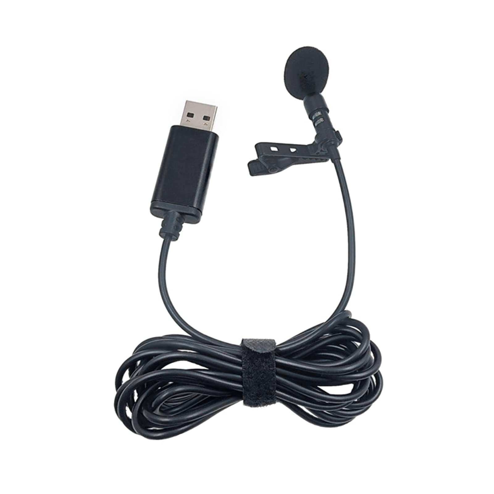 Portable USB Lapel Microphone for Laptop & PC - Clip-On External Mic for Podcasting, Streaming, Video Conferencing & Online Classes