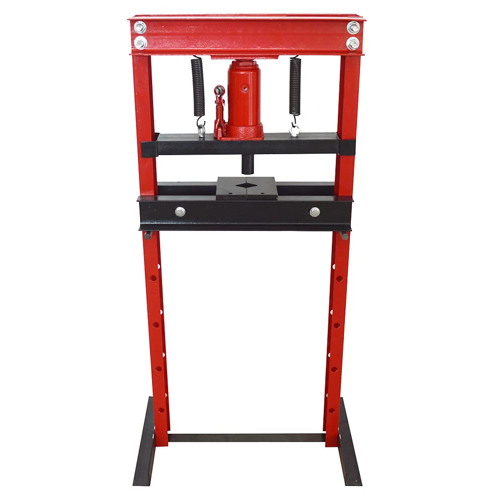 12 Ton Hydraulic Shop Press with A-Frame Design & Press Plates - Heavy Duty Benchtop Jack Lift for Auto Repair, Metalworking & DIY Projects