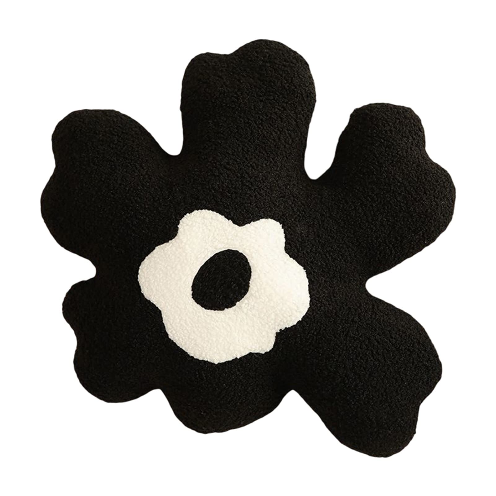 Meideli Flower Shaped Throw Pillow - Soft Plush Floor Cushion for Office, Tatami & Car Seat | Comfortable Home Decor for Kids & Girls (Black) | Perfect for Living Room, Bedroom & Nursery Decor