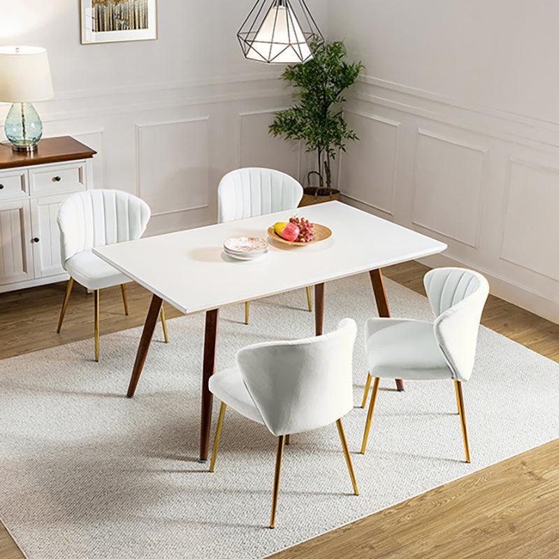 Modern Dining Chairs Set of 4 - Mid Century Metal Leg Side Chairs for Kitchen, Dining Room & Office - Aruna Contemporary Upholstered Seating