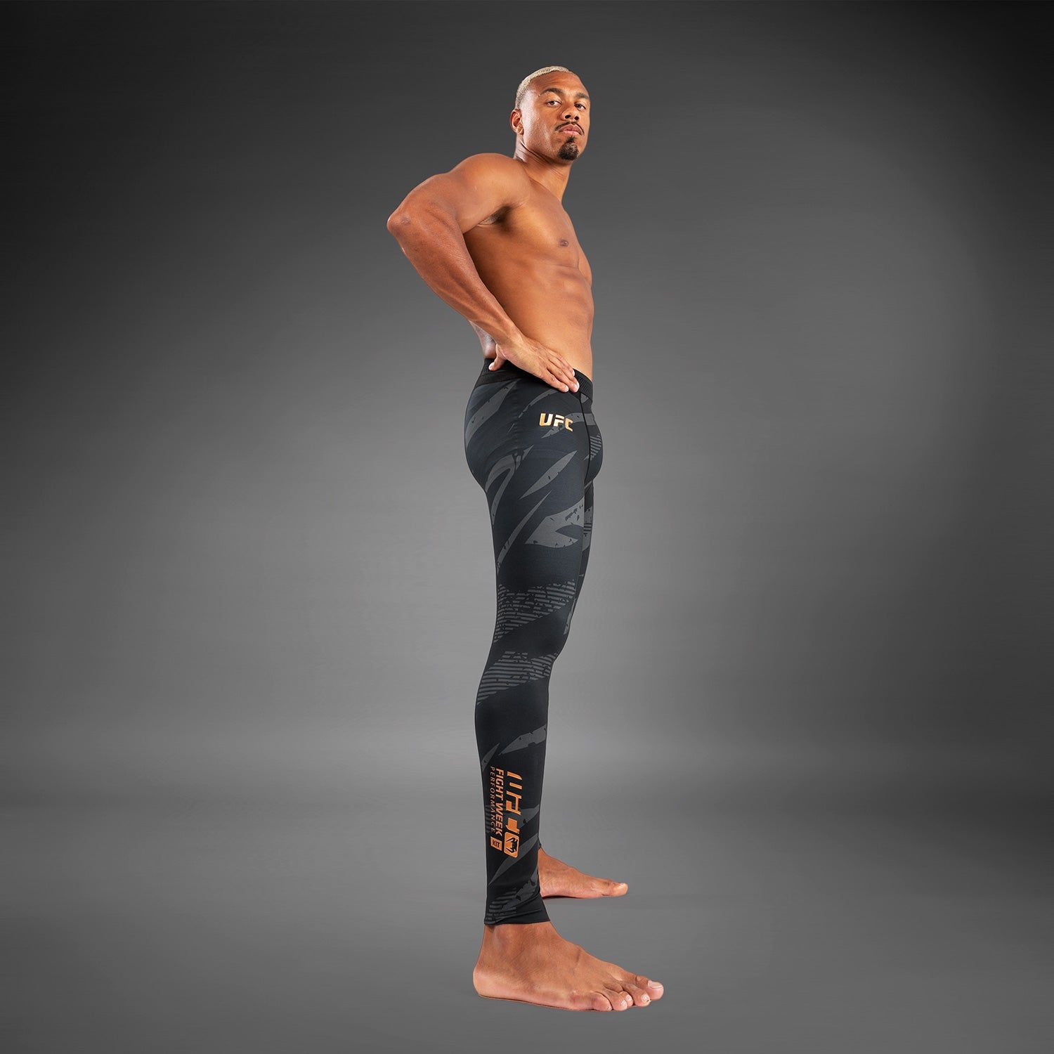 Venum UFC Adrenaline Fight Week Performance Men's Compression Tights - Urban Camo Print for MMA Training & Gym Workouts