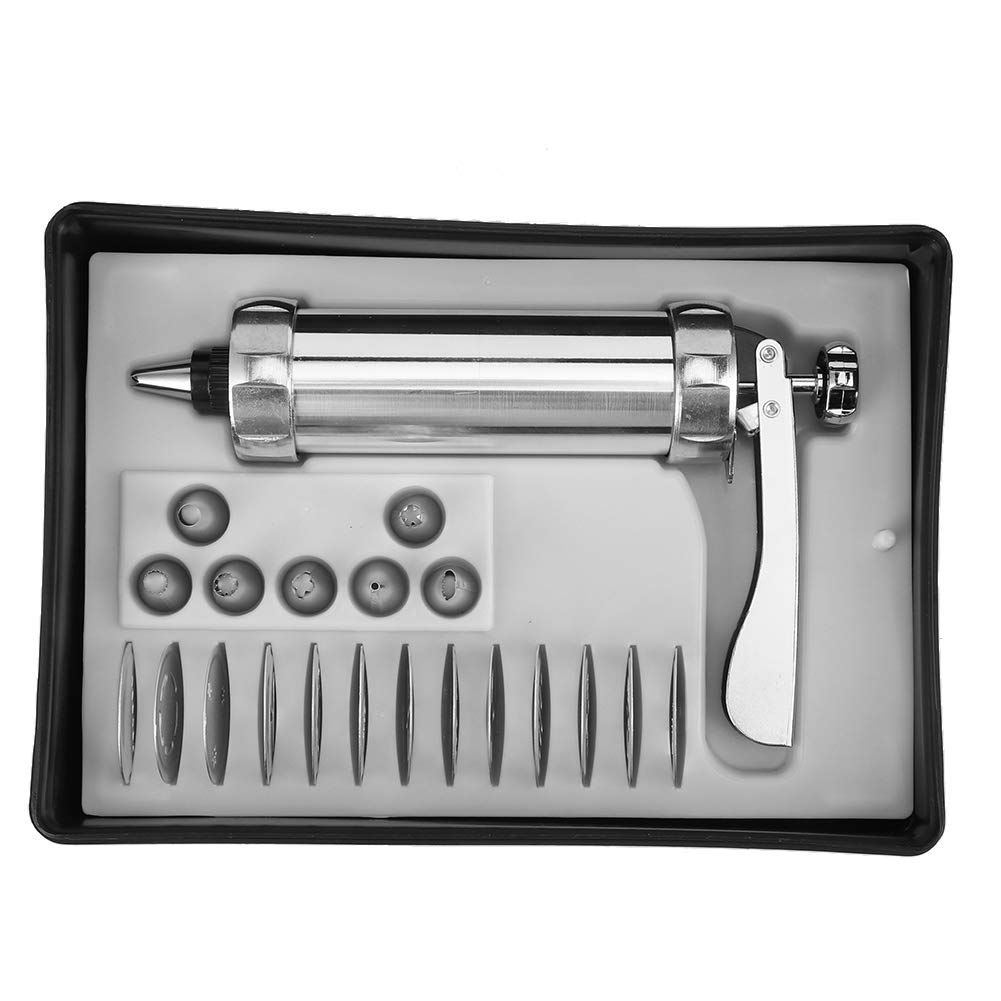 22-Piece Aluminum Alloy Cookie Press Set - Stainless Steel Biscuit Maker Kit for DIY Baking, Cookie Decorating & Cake Icing | Perfect for Christmas, Wedding & Party Dessert Making