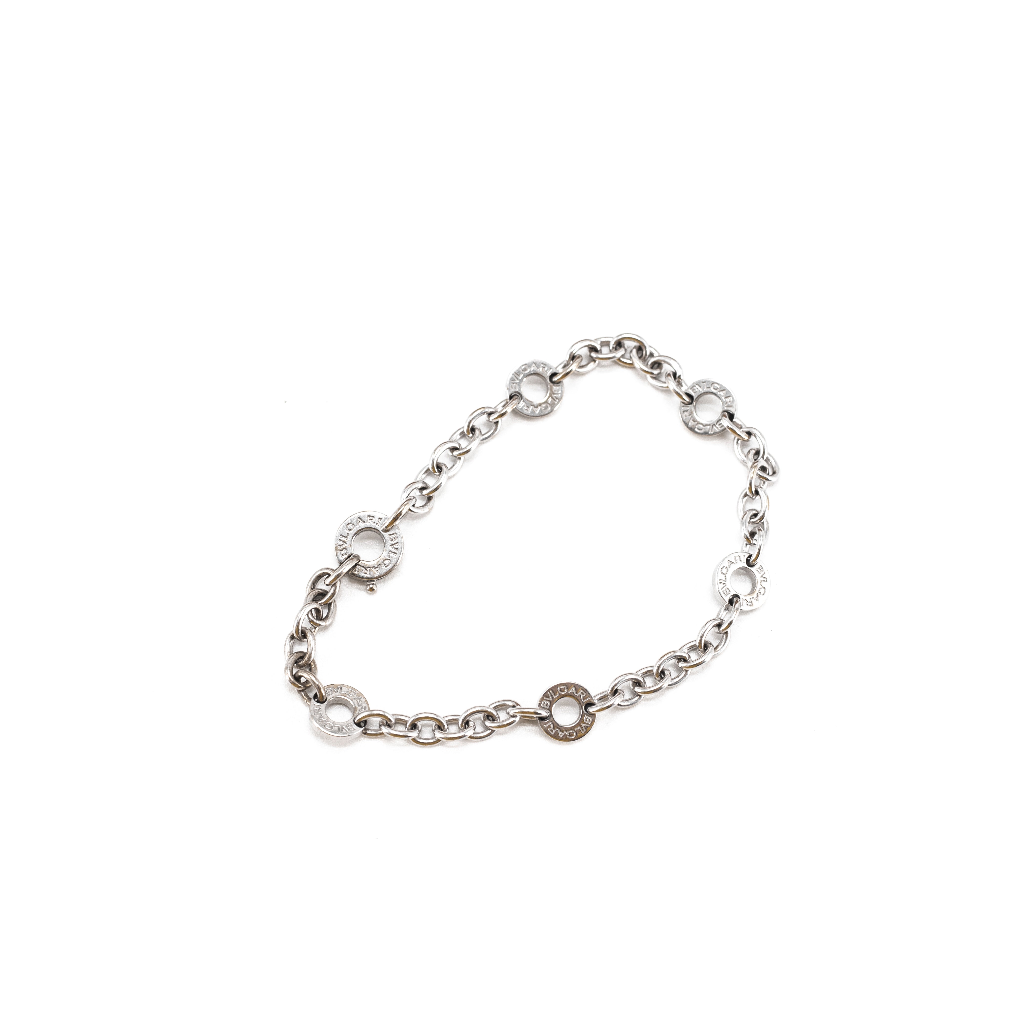 Bulgari 18K White Gold Charm Bracelet for Women - Luxury Italian Jewelry Gift for Anniversary, Birthday & Special Occasions