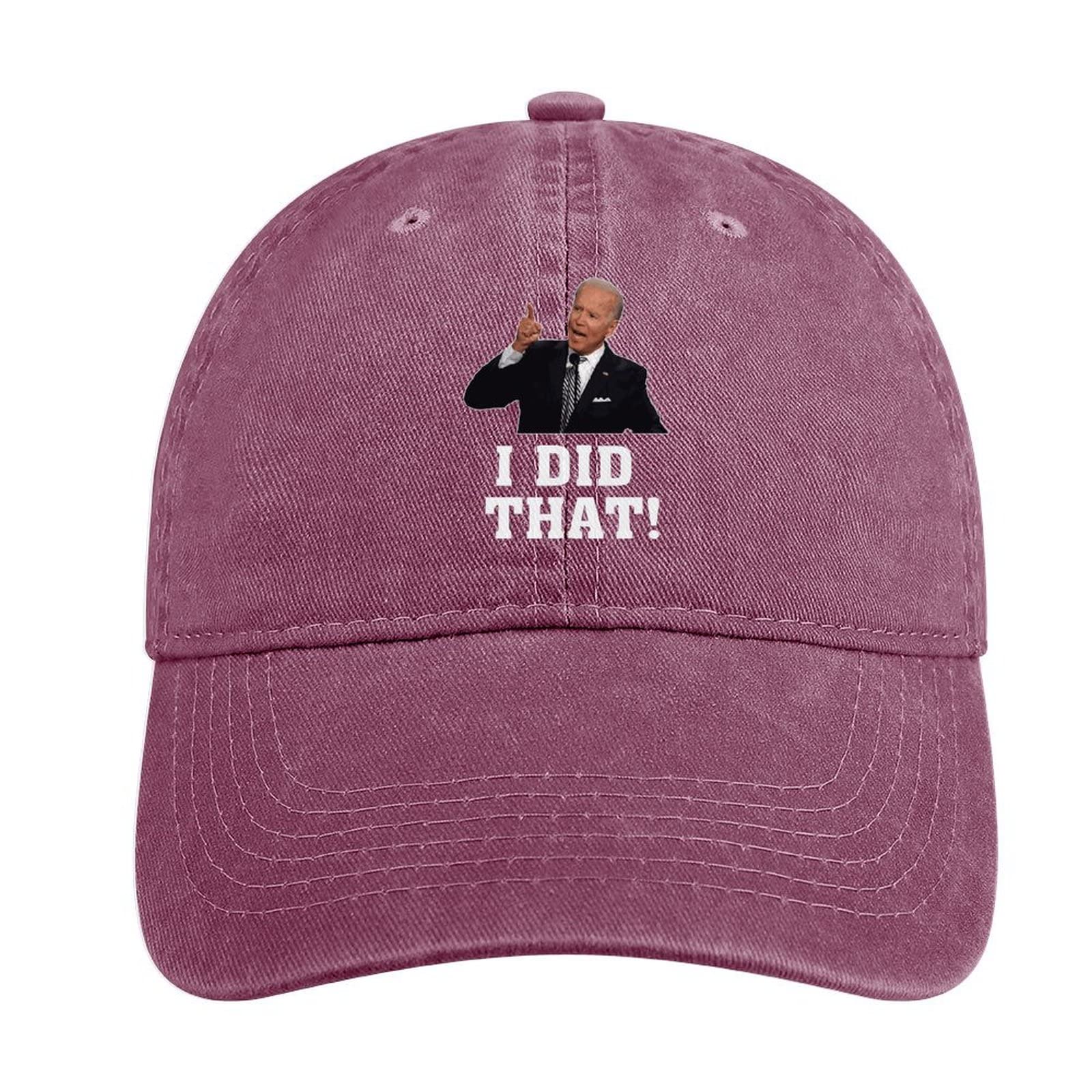 Funny 'I Did That' Biden Hat - Adjustable Cotton Baseball Cap for Men & Women - Outdoor Cowboy Style - Perfect for Political Rallies, Costume Parties & Everyday Wear