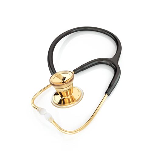 Premium MDF ProCardial Cardiology Stethoscope - Dual Head Stainless Steel Adult Stethoscope with Black Tube & Gold Chestpiece (MDF797K11) - Ideal for Doctors, Nurses, and Medical Professionals in Hospitals & Clinics