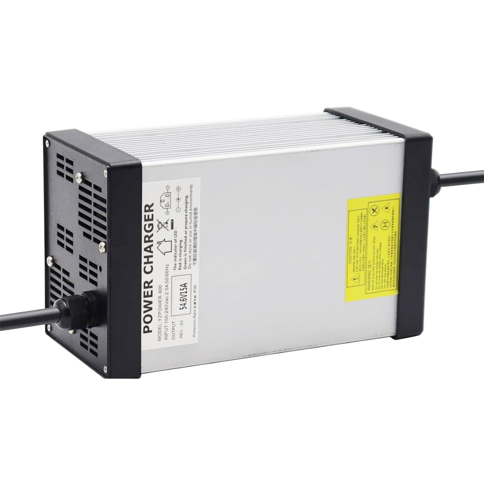 58.4V 15A Smart Fast Lithium Battery Charger for 48V 16S LiFePO4 Batteries - Perfect for Electric Bikes, Scooters, and Solar Power Systems