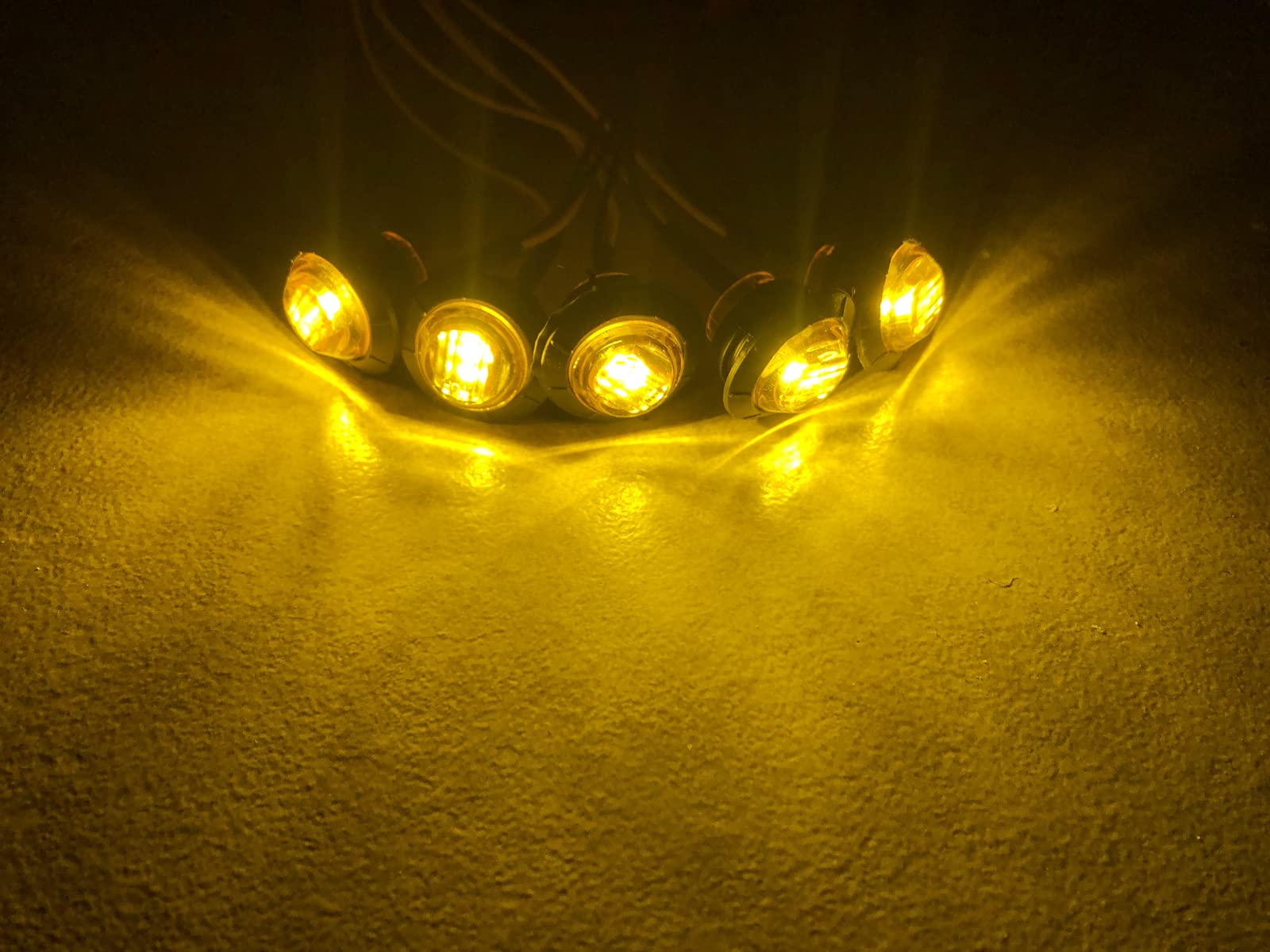 50Pcs Amber 3-LED 12V 3/4