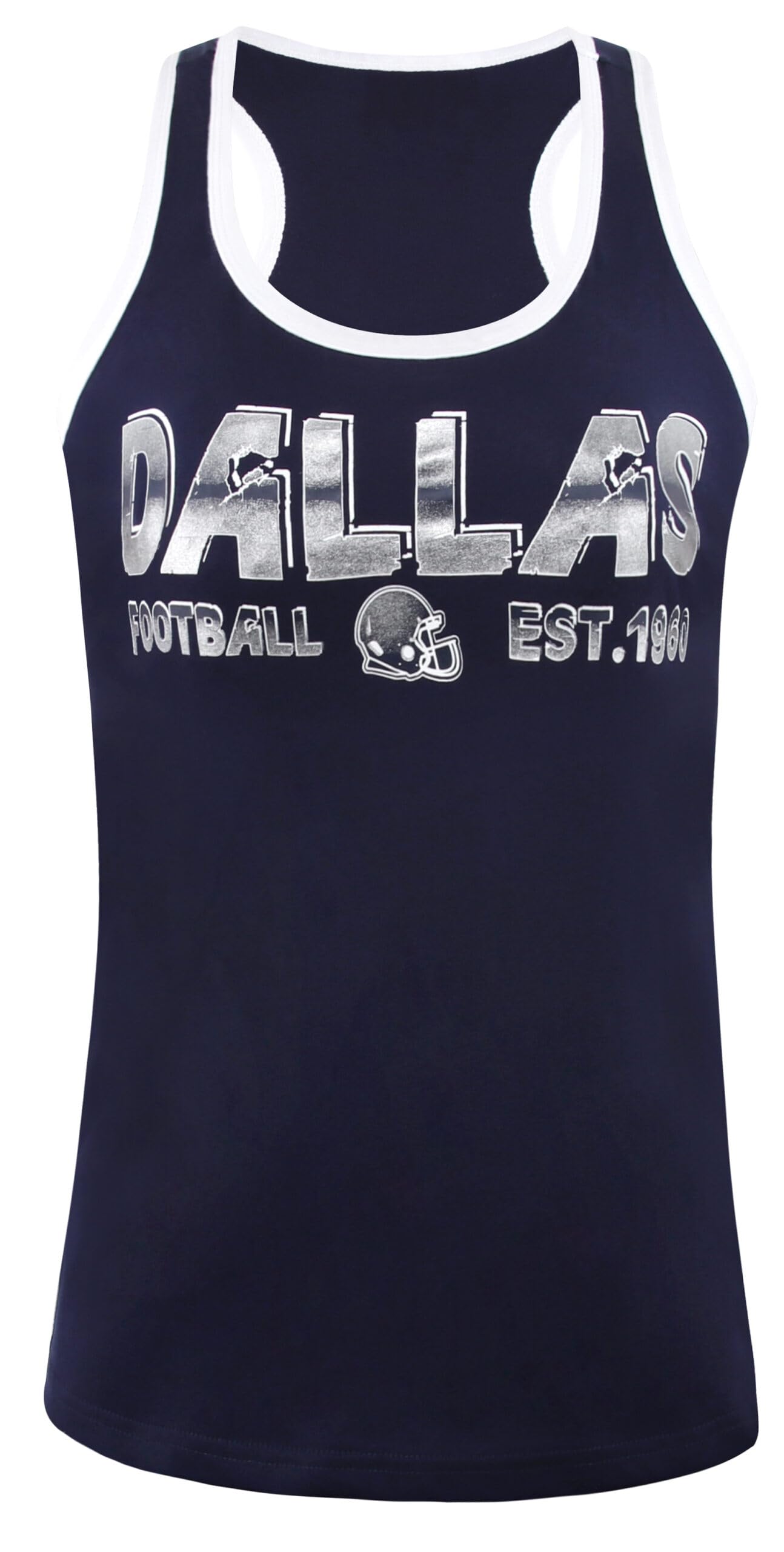 Women's Athletic Tank Top - Breathable Sports Vest for Football Fans - Navy & White - Perfect for Game Day & Gym Workouts
