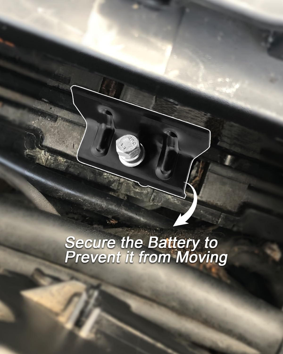 304 Stainless Steel Car Battery Hold Down Clamp with Bolt - Compatible with Hyundai IX35 2010-2015 Models - Replacement for 371602D000 & 37160-2D000 - Secure Battery for Safe Driving & Off-Road Adventures