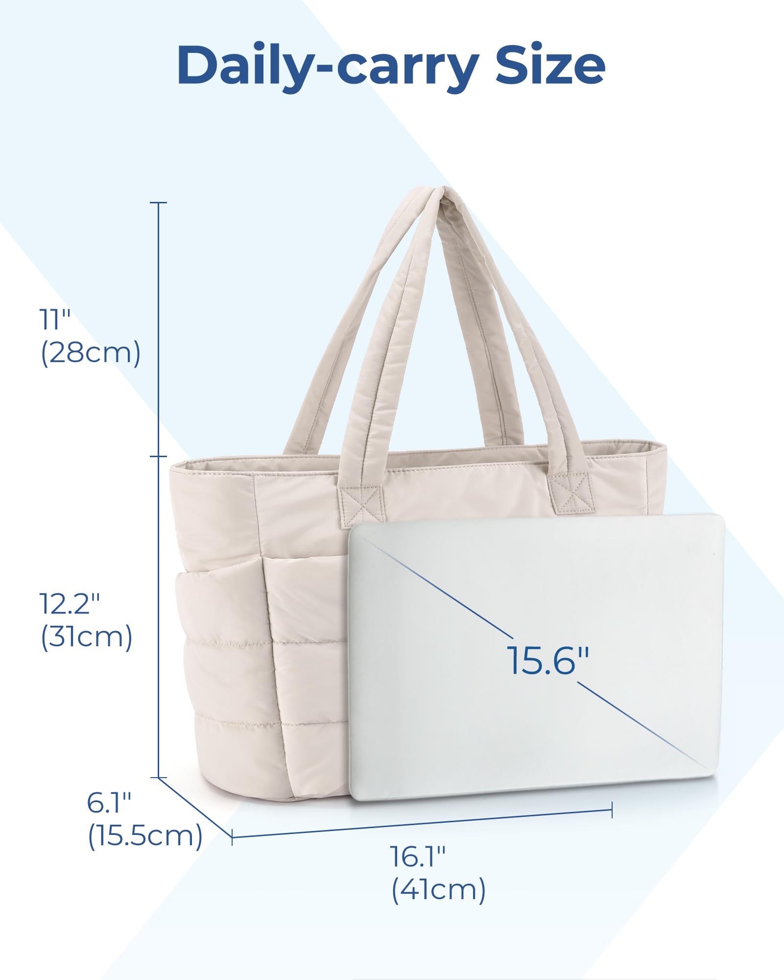 BAGSMART Lightweight Quilted Tote Bag for Women - Stylish Puffy Shoulder Bag with Multiple Compartments | Perfect for Work, Travel & Everyday Use