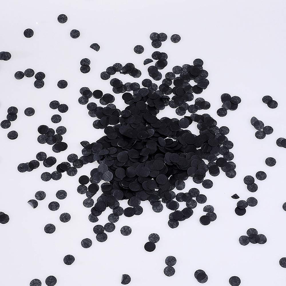 Biodegradable Black Confetti 15mm Tissue Paper - 5000 Pieces for Balloon Filling, Wedding Decorations, Party Table Scatter & Event Decoration | Eco-Friendly Celebration Supplies
