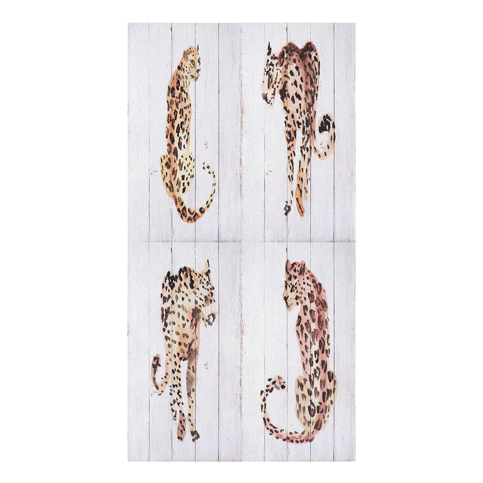 2-Pack Rocking Giraffe Microfiber Kitchen Towels - Super Absorbent, Quick Drying Dish Cloths with Animal Leopard & Barn Wood Print (18