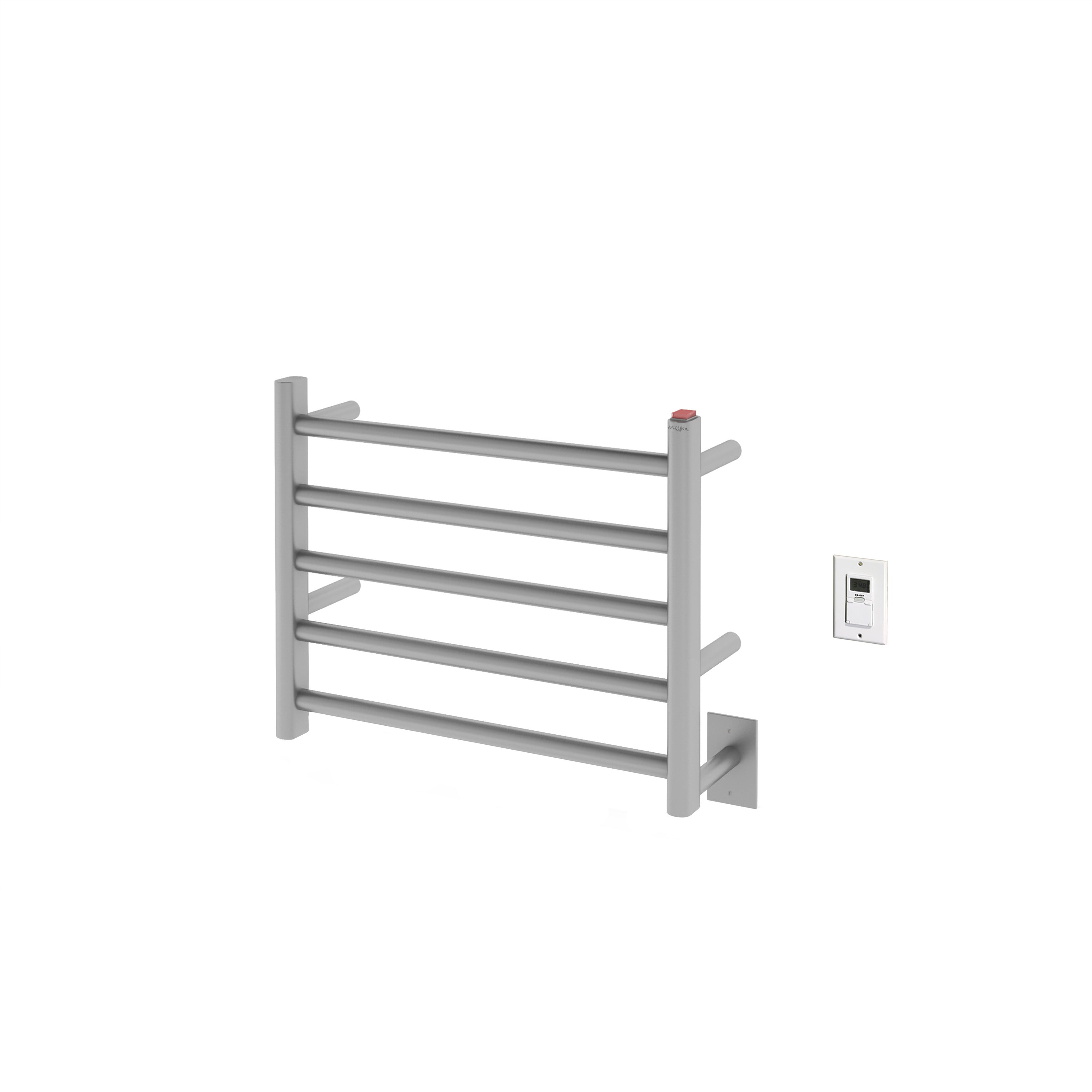 Premium Dual 5 Bar Hardwired & Plug-In Electric Towel Warmer - Brushed Stainless Steel with Digital Timer - Perfect for Bathrooms, Spas & Luxury Homes